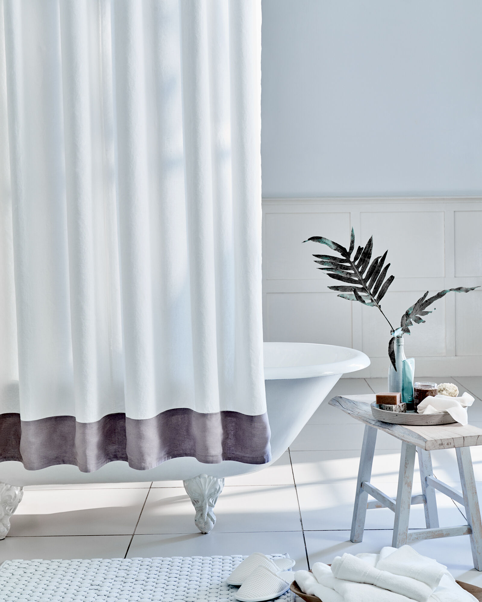 White silver shower deals curtain