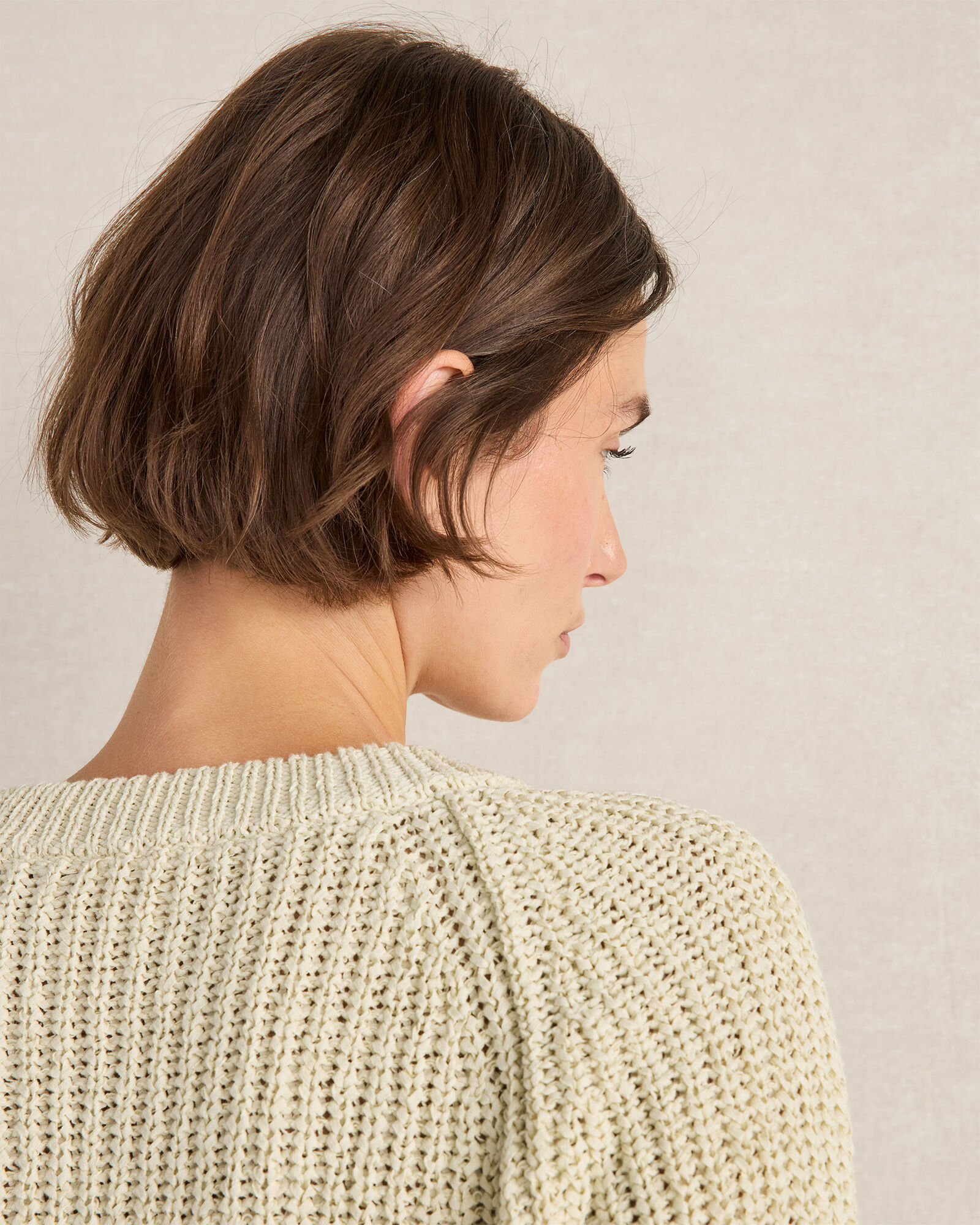 Cotton Tape Yarn V-Neck Cardigan
