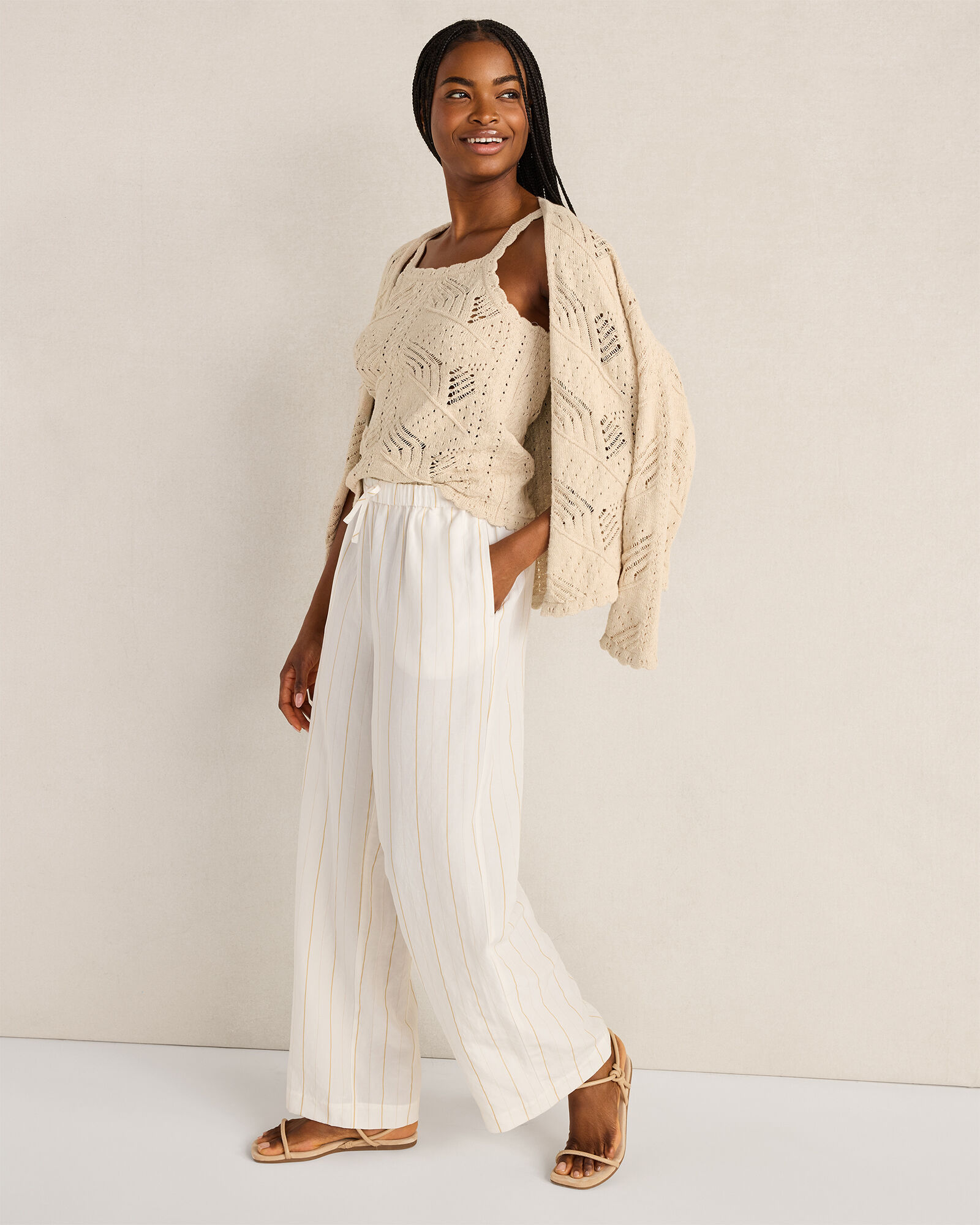 Organic Cotton Pointelle Stitch Sweater Cami