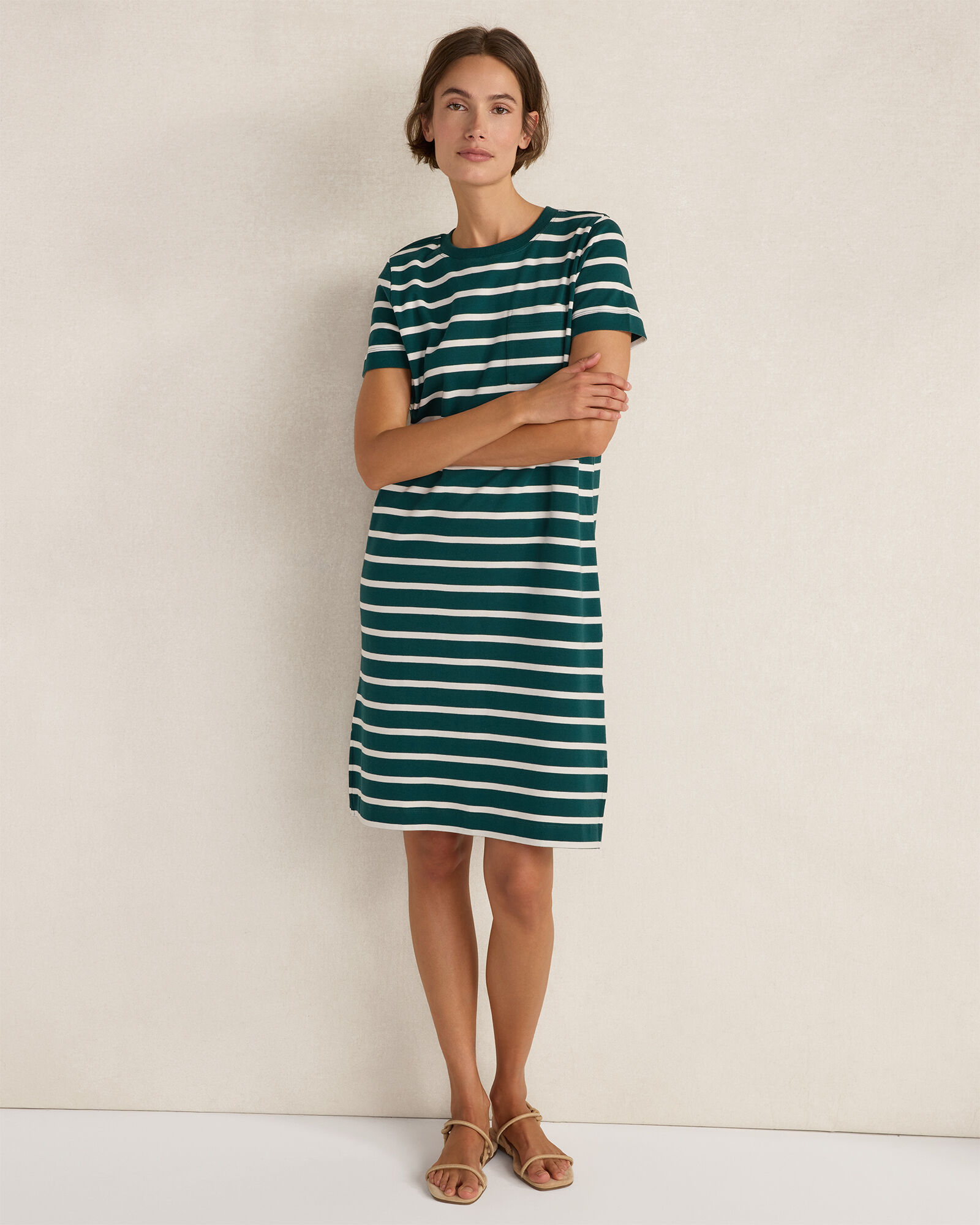 Organic Cotton Interlock Striped T-Shirt Dress
