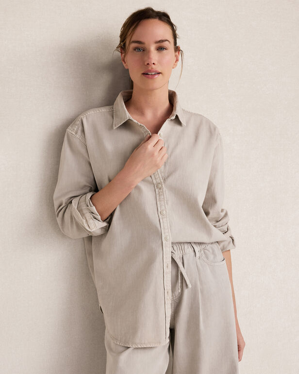 The Daily Shirt in Cotton Denim Ecru