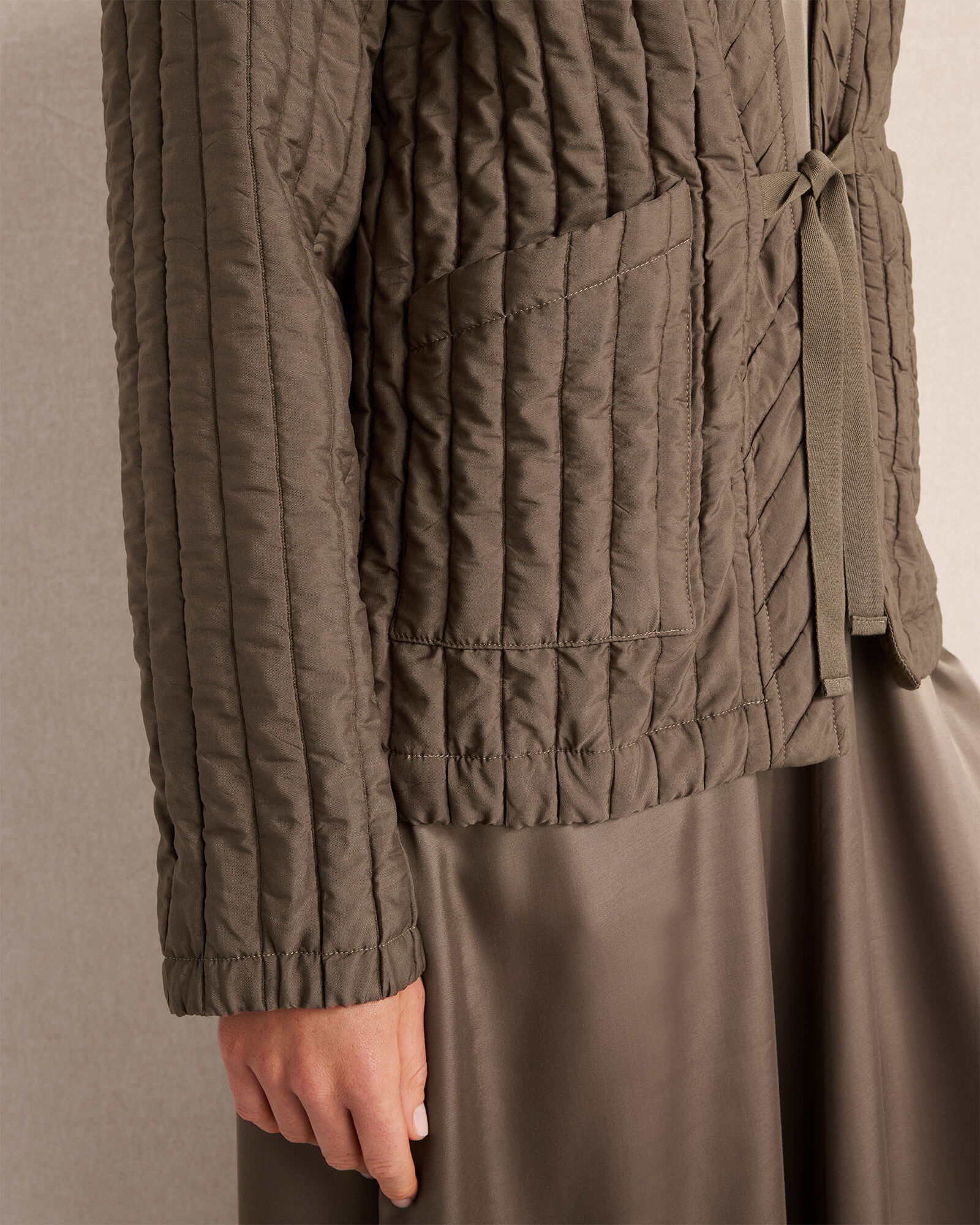 Quilted Tie-Front Jacket