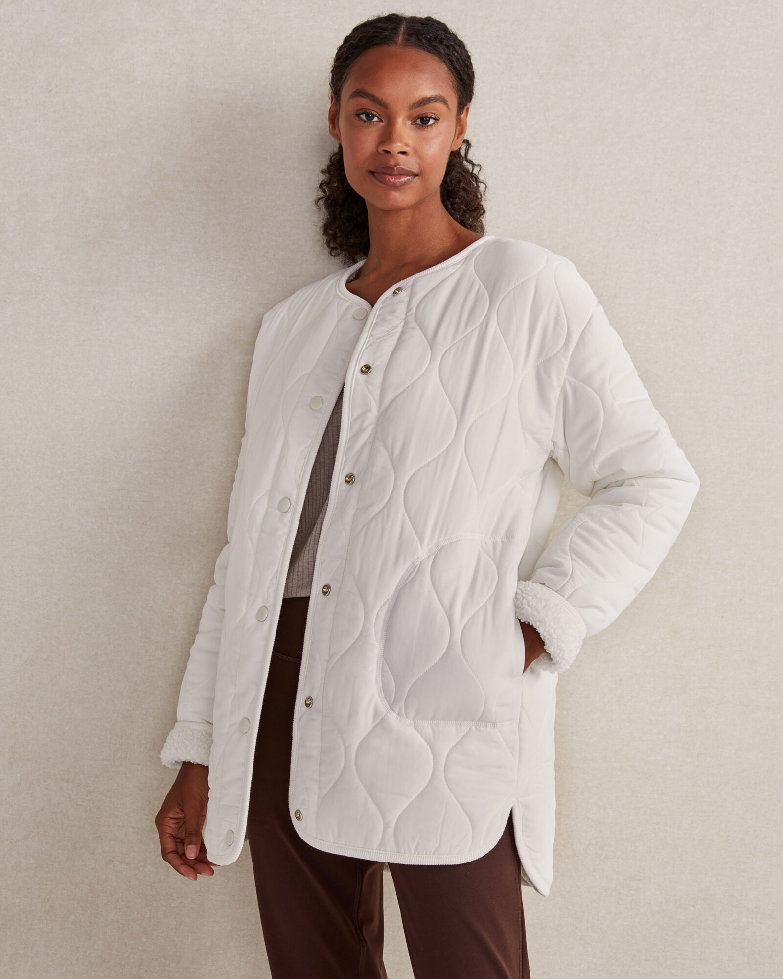 Sherpa cardigan jacket store