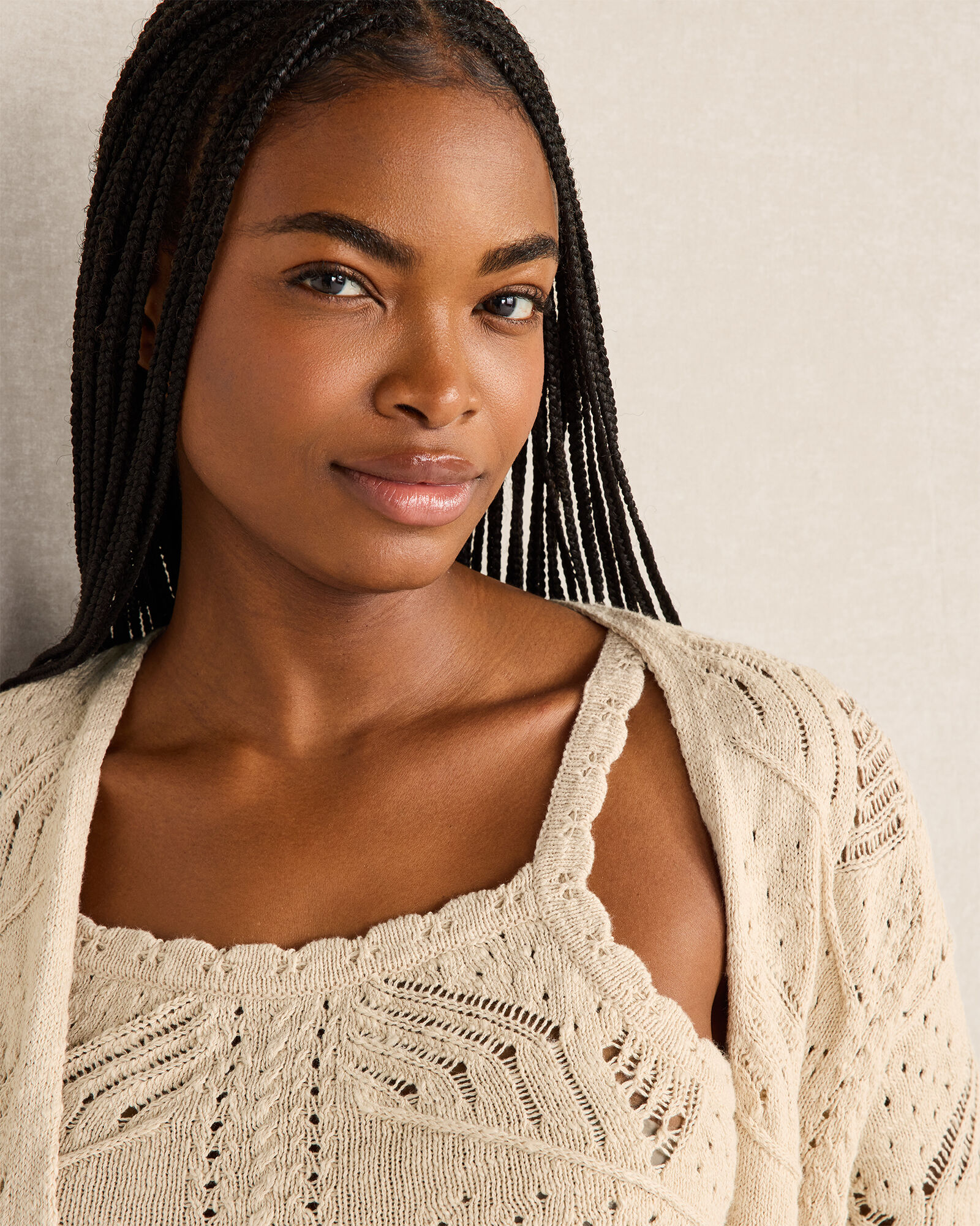 Organic Cotton Pointelle Stitch Sweater Cami