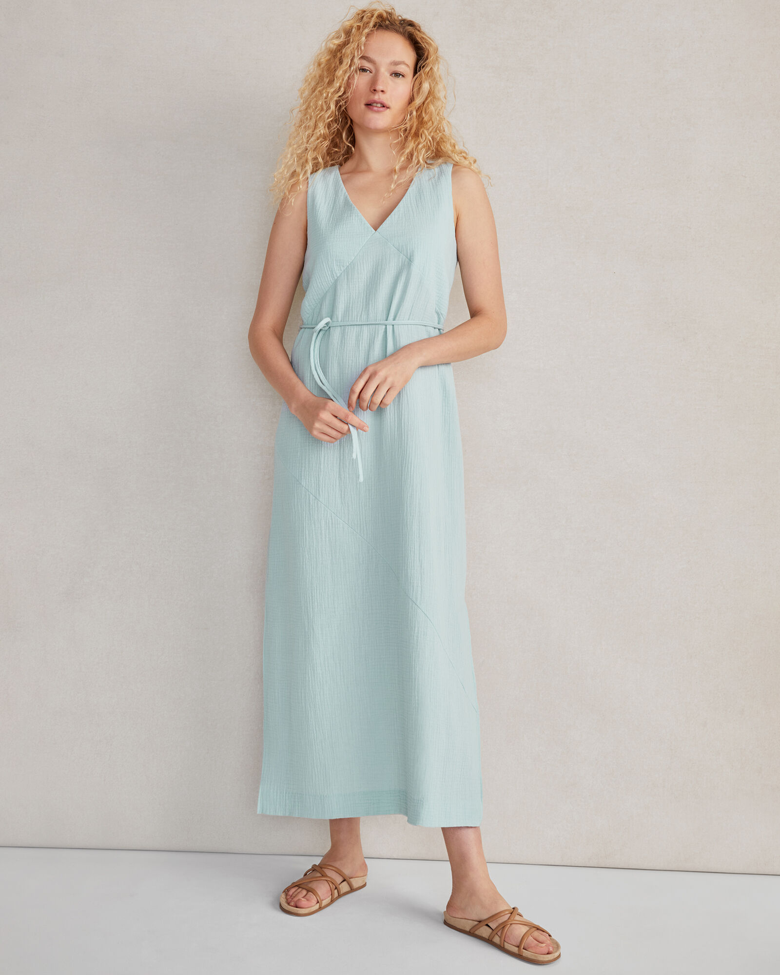 Mineral Wash Cotton Gauze Shirt Dress