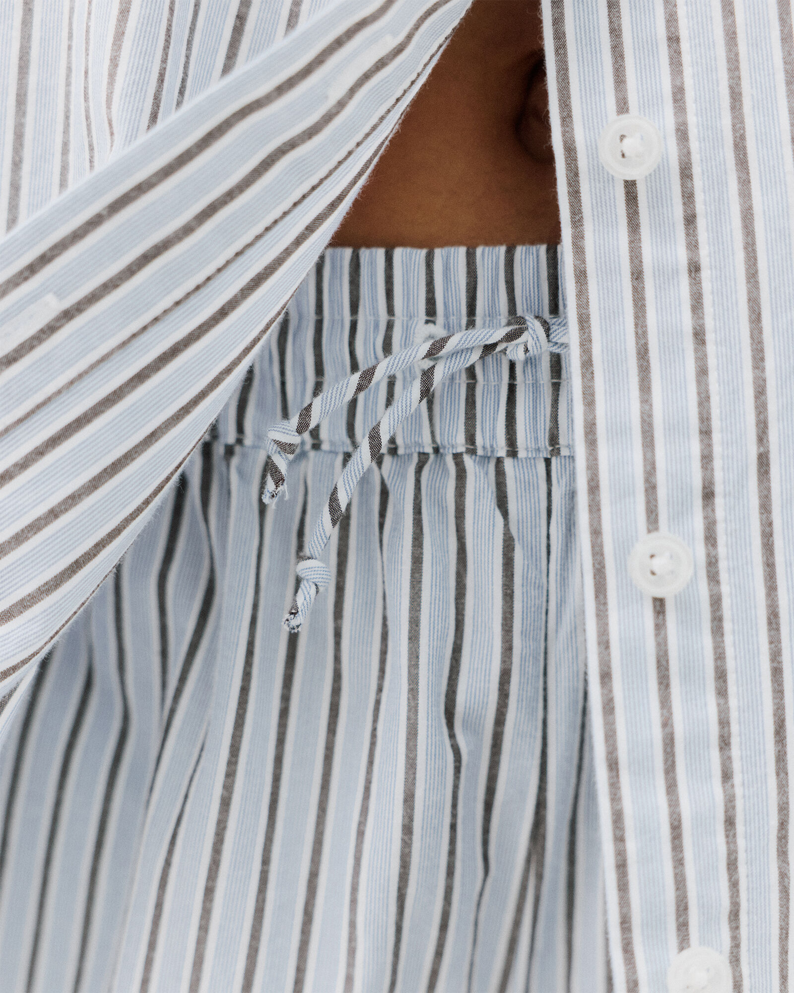 Organic Cotton Poplin Iris Stripe Pajama Pants