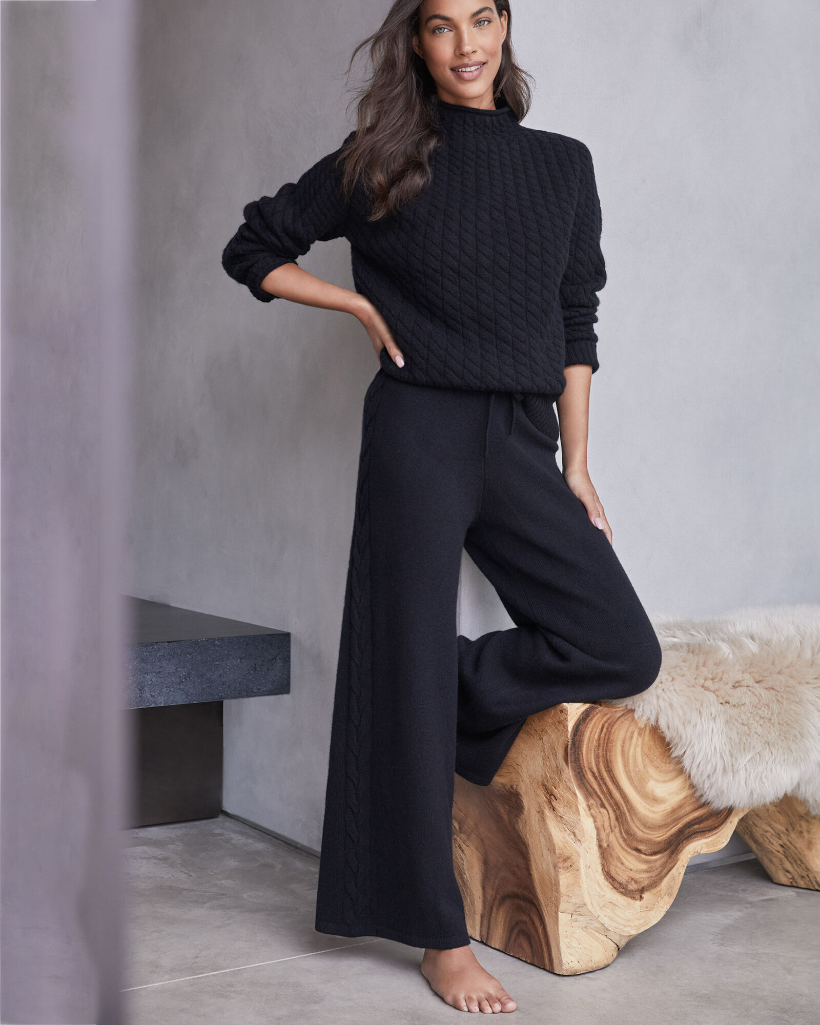 Cashmere Wide Leg Pants | Haven Well Within display picture 1