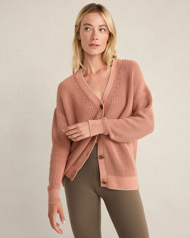 Organic Cotton Shaker Stitch Cardigan
