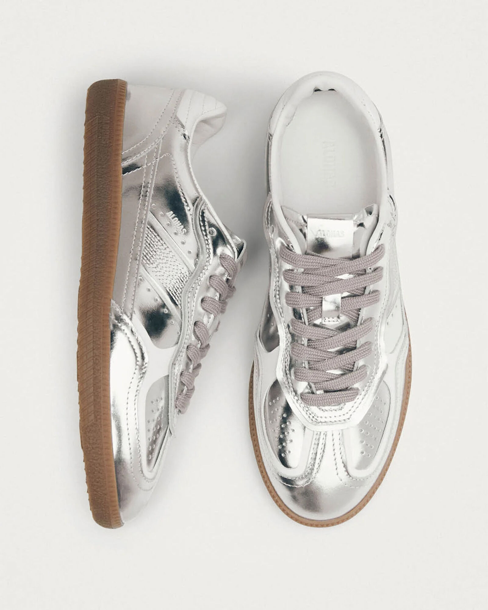 ALOHAS Tb.490 Rife Shimmer Silver Cream Leather Sneakers