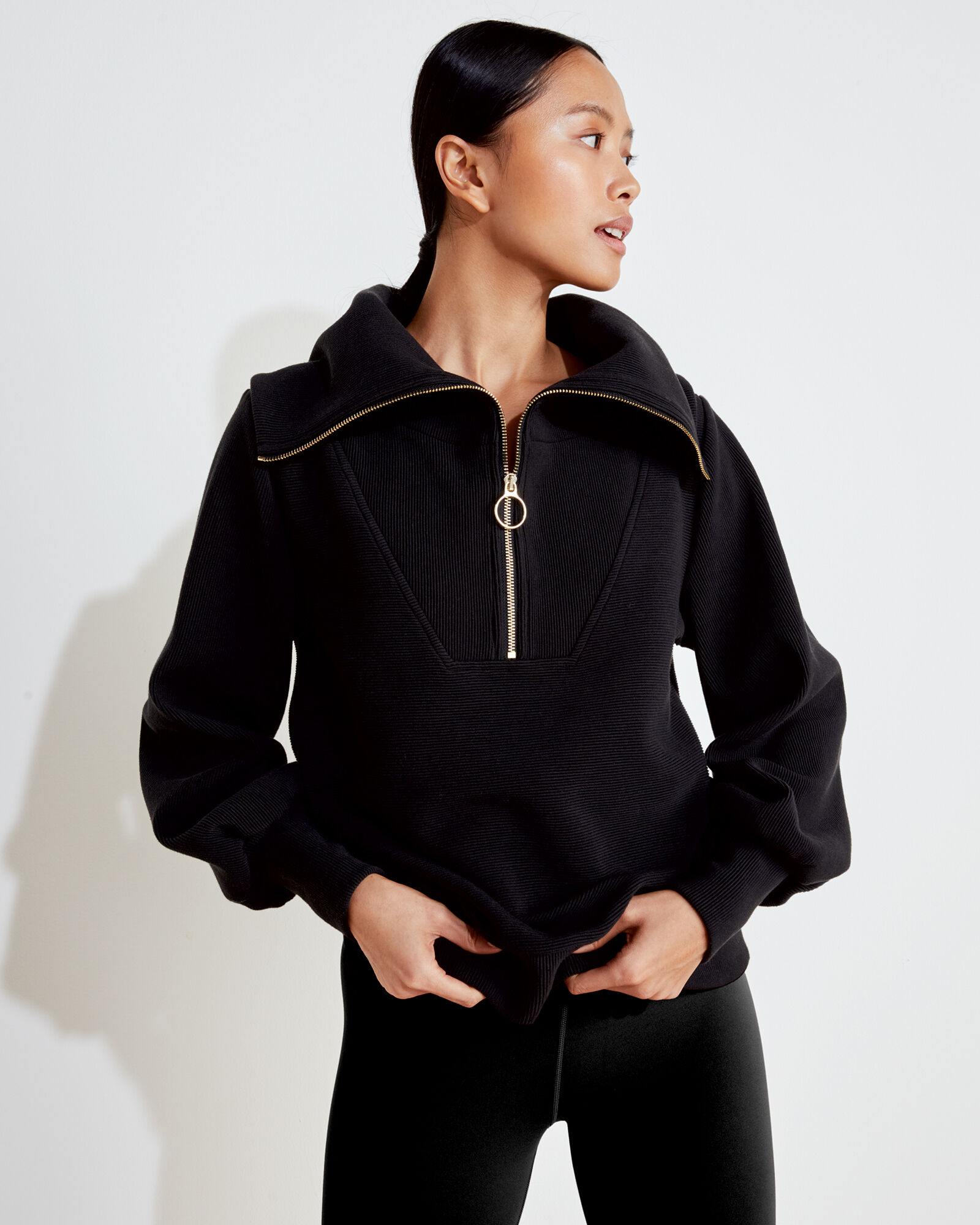 Varley Ribbed Half-Zip Sweatshirt