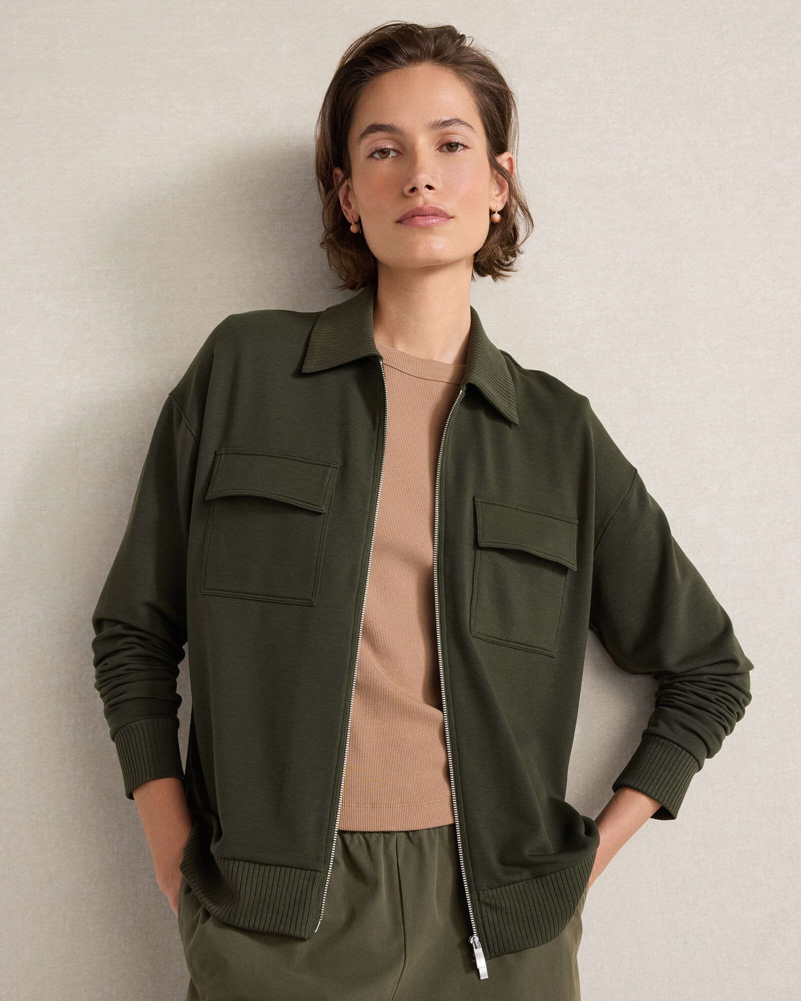 Fleece Collared Jacket