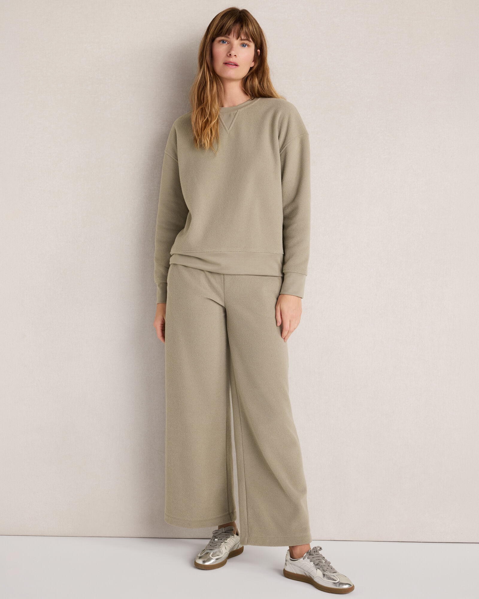 Brushed Terry Wide Leg Pants