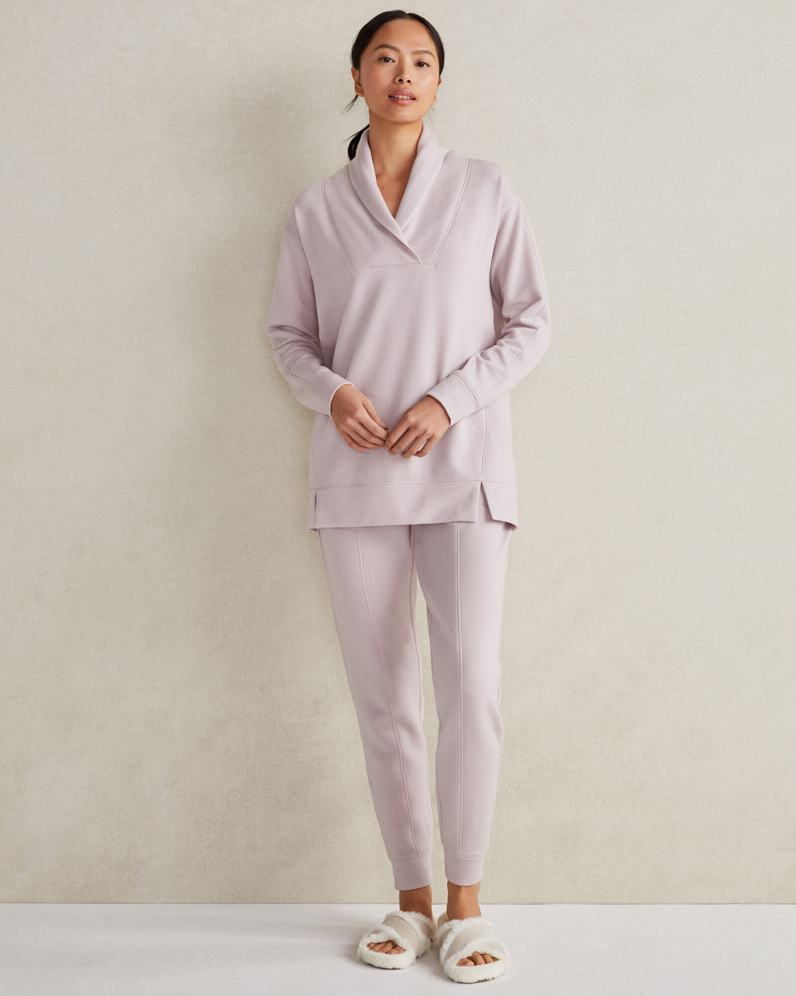 Fleece Shawl Collar Top