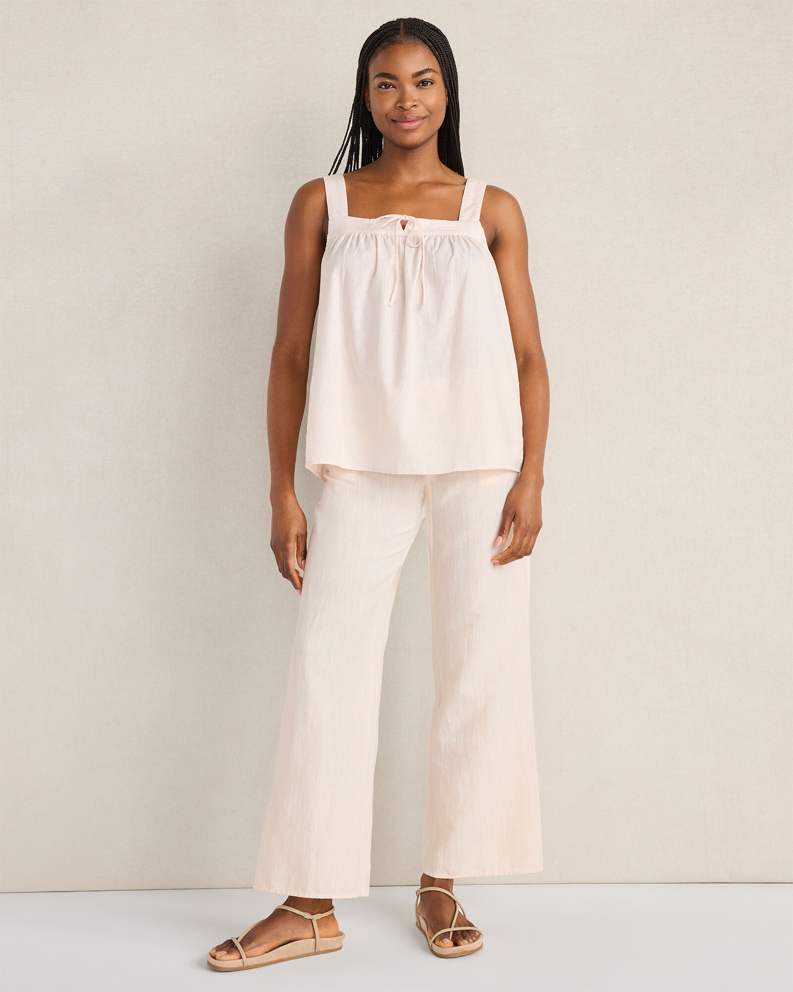Organic Cotton Linen Drawstring Pants