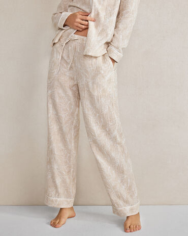 Organic Cotton Gauze Fern Print Pajama Pants