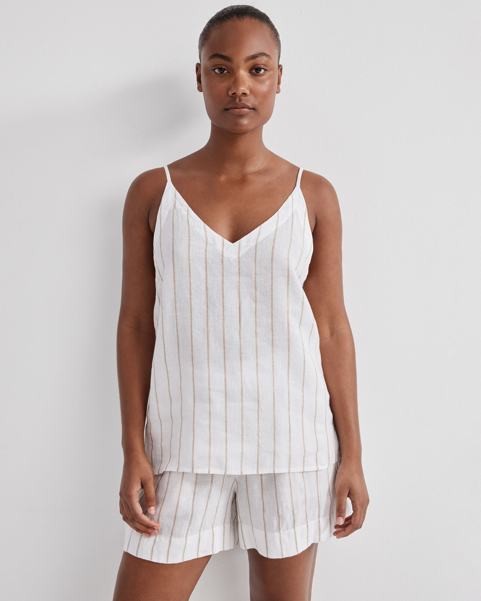 Linen Striped Shorts