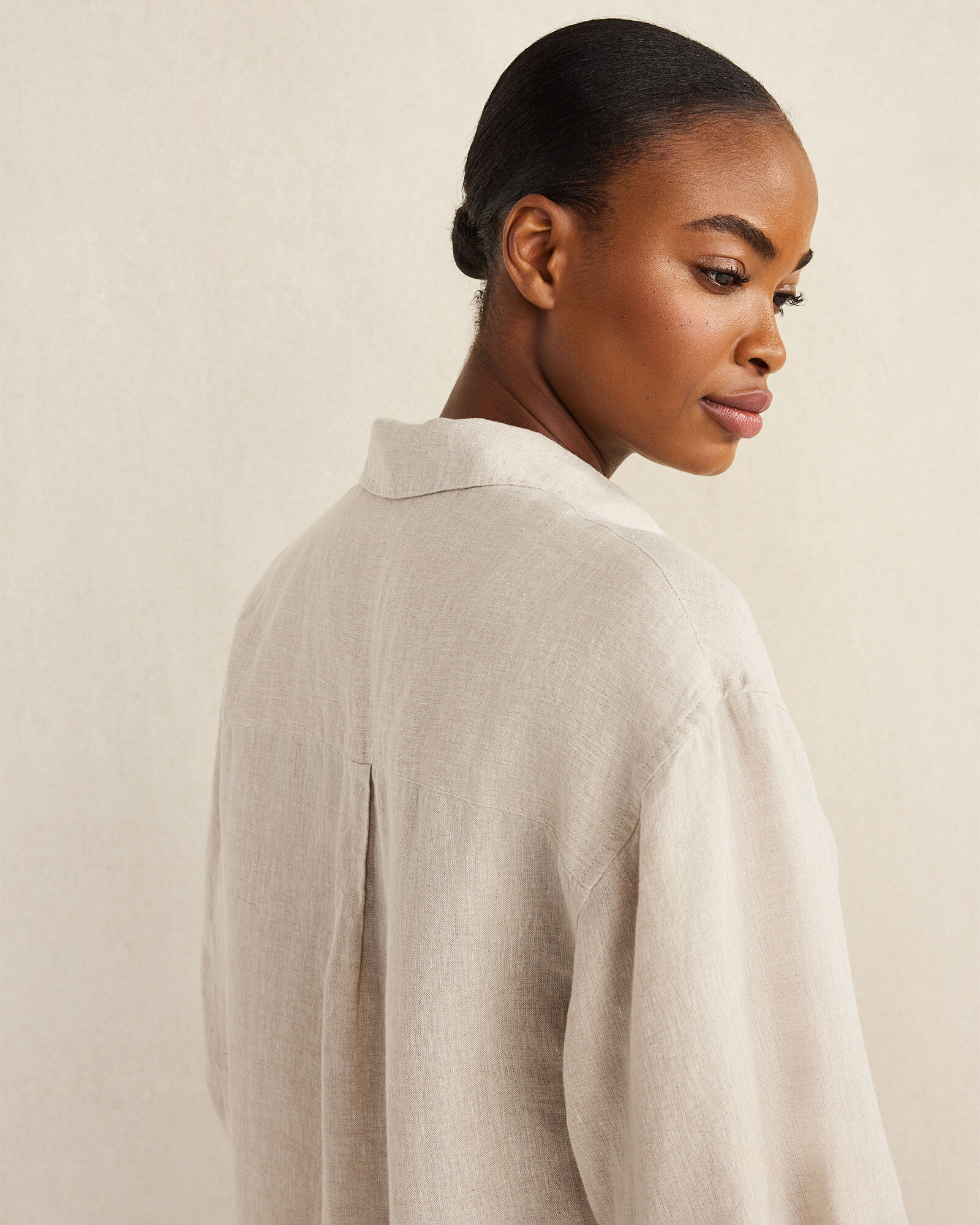 Linen 3/4 Sleeve Button Down Top