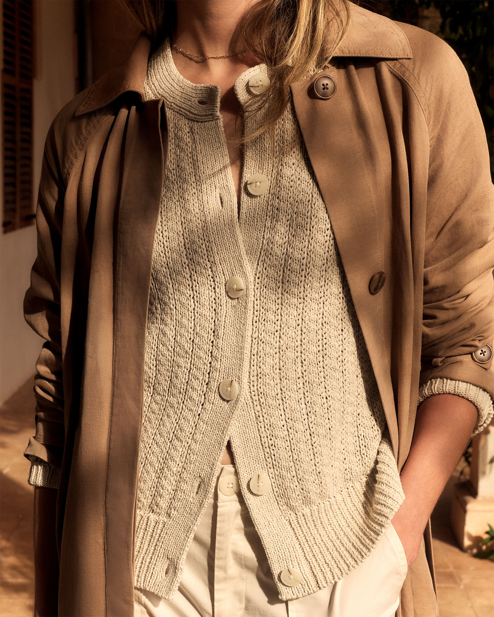 Linen Tape Yarn Cardigan