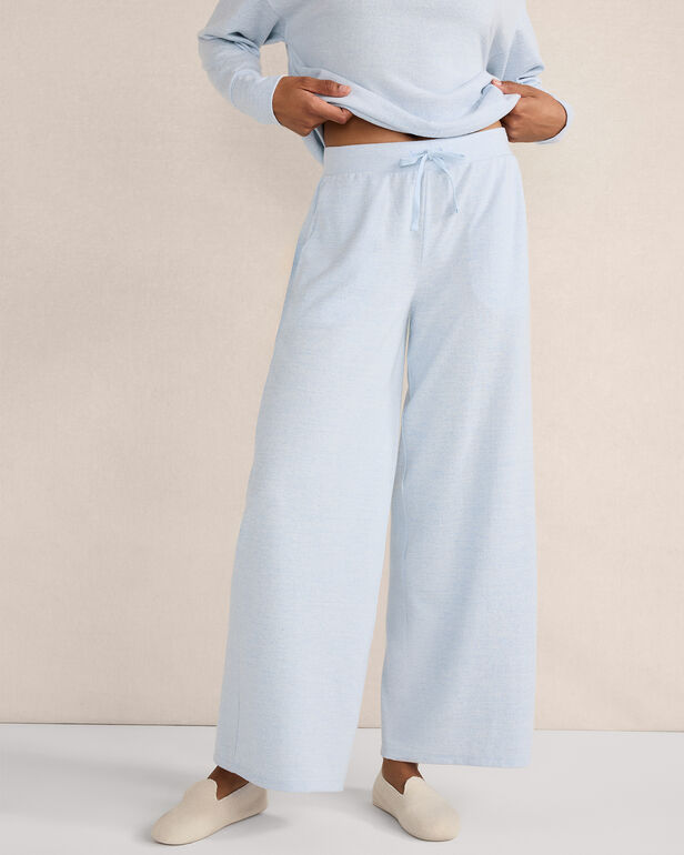 Sweater Knit Drawstring Wide Leg Pants