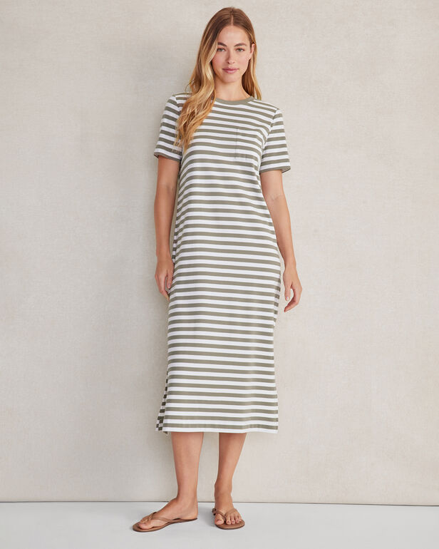 Organic Cotton Interlock Striped T-Shirt Dress