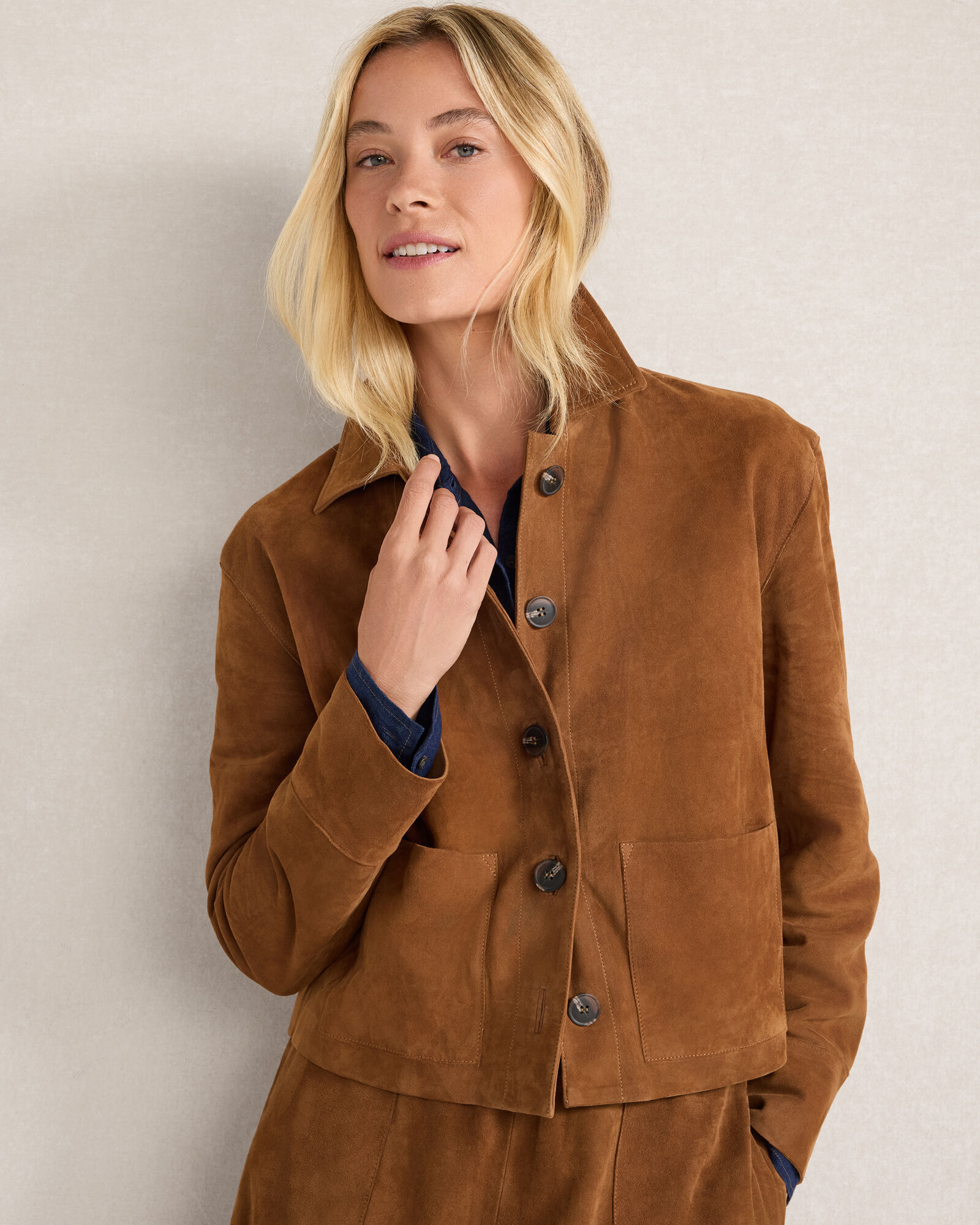 Suede Patch Pocket Jacket