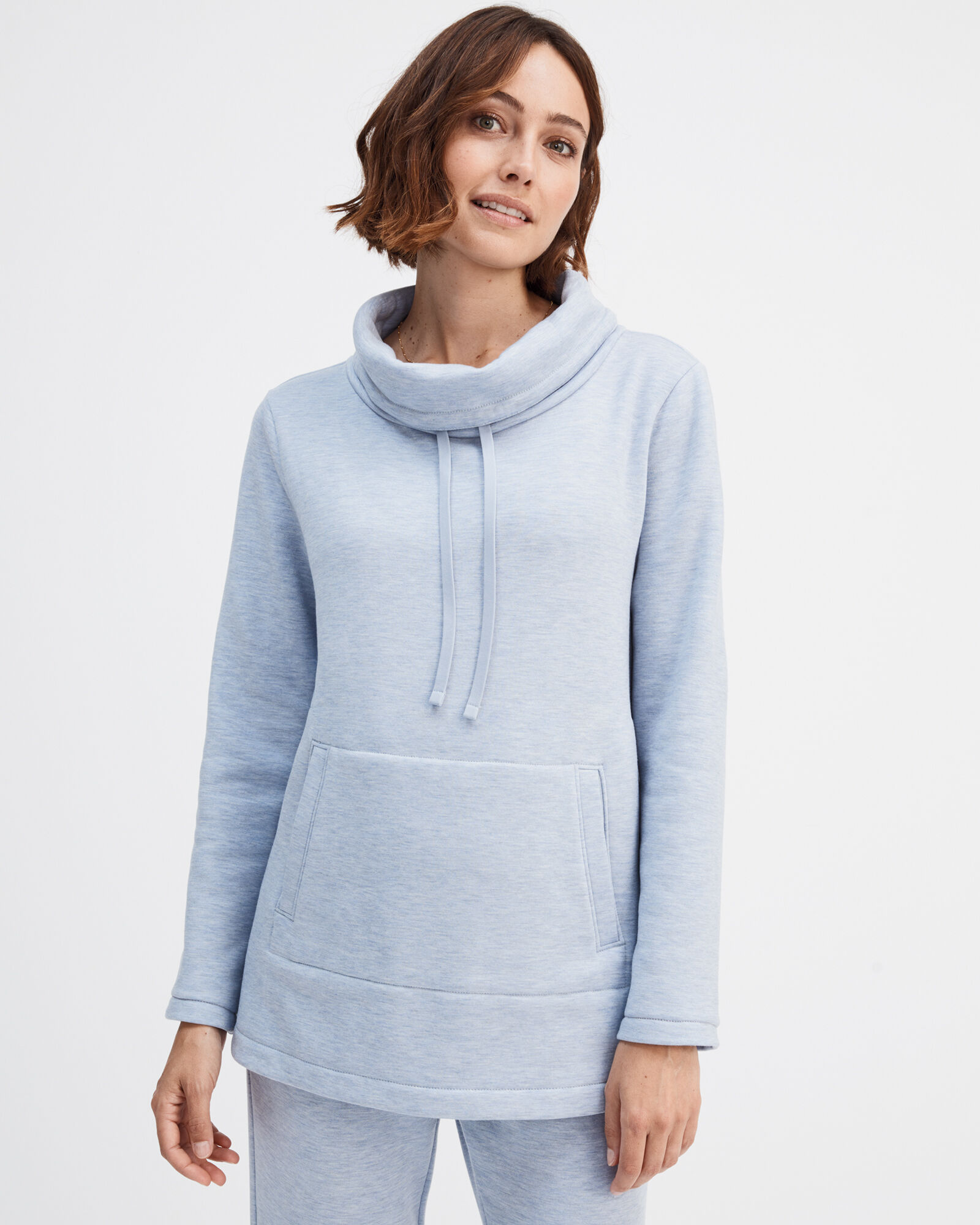 Cowl neck fleece store top