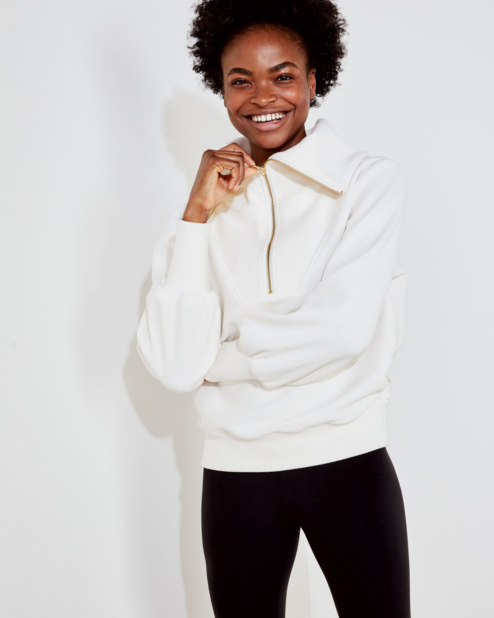 Varley Ribbed Half-Zip Sweatshirt