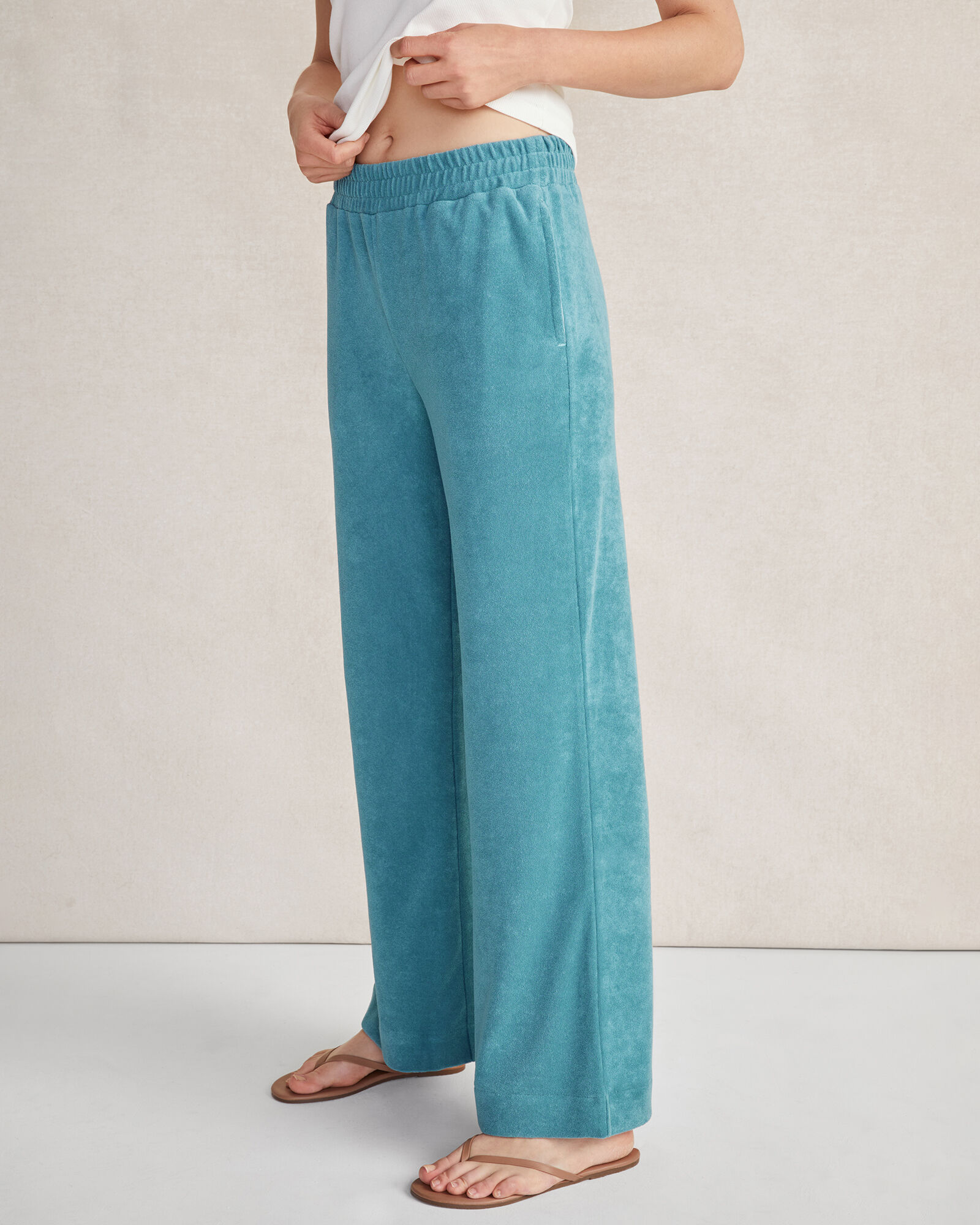 Terry Cloth Straight Leg Pants Haven Well Within