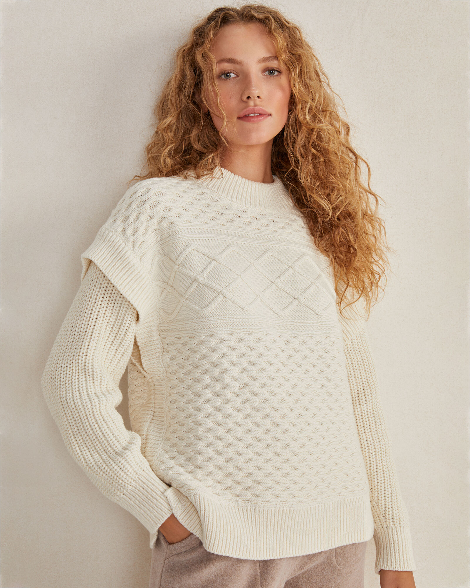 Organic Cotton Layered Knit Sweater | Haven Well Within