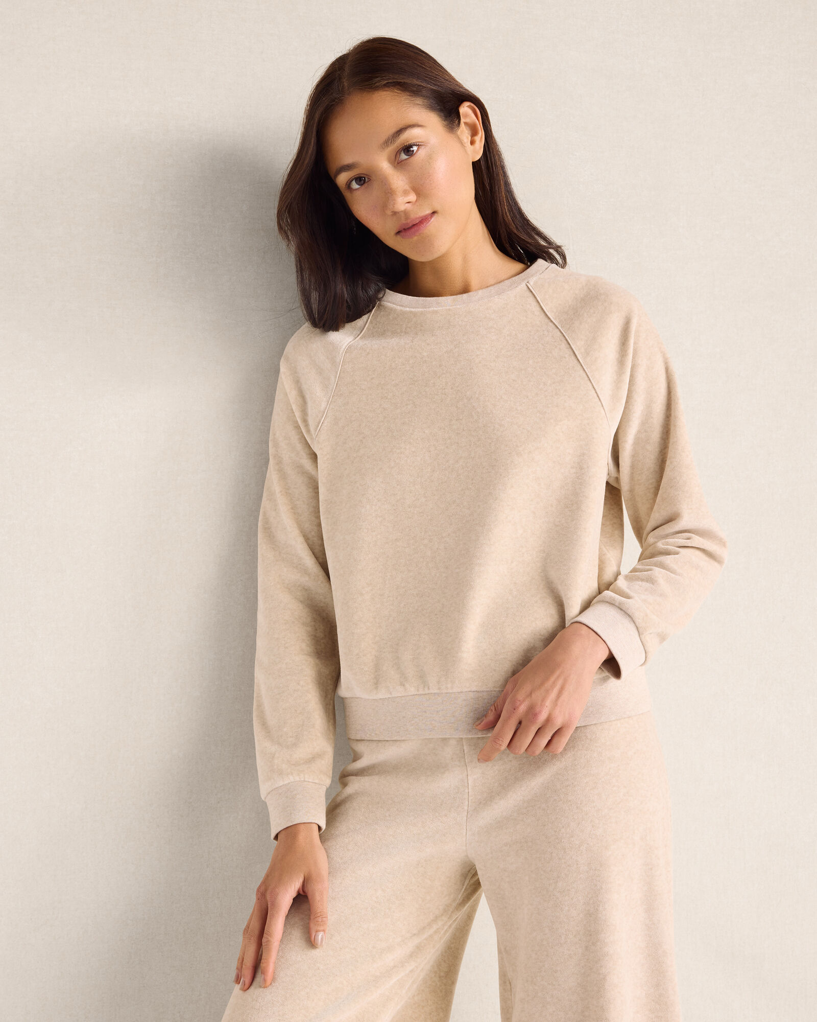 Velour Crewneck Sweatshirt
