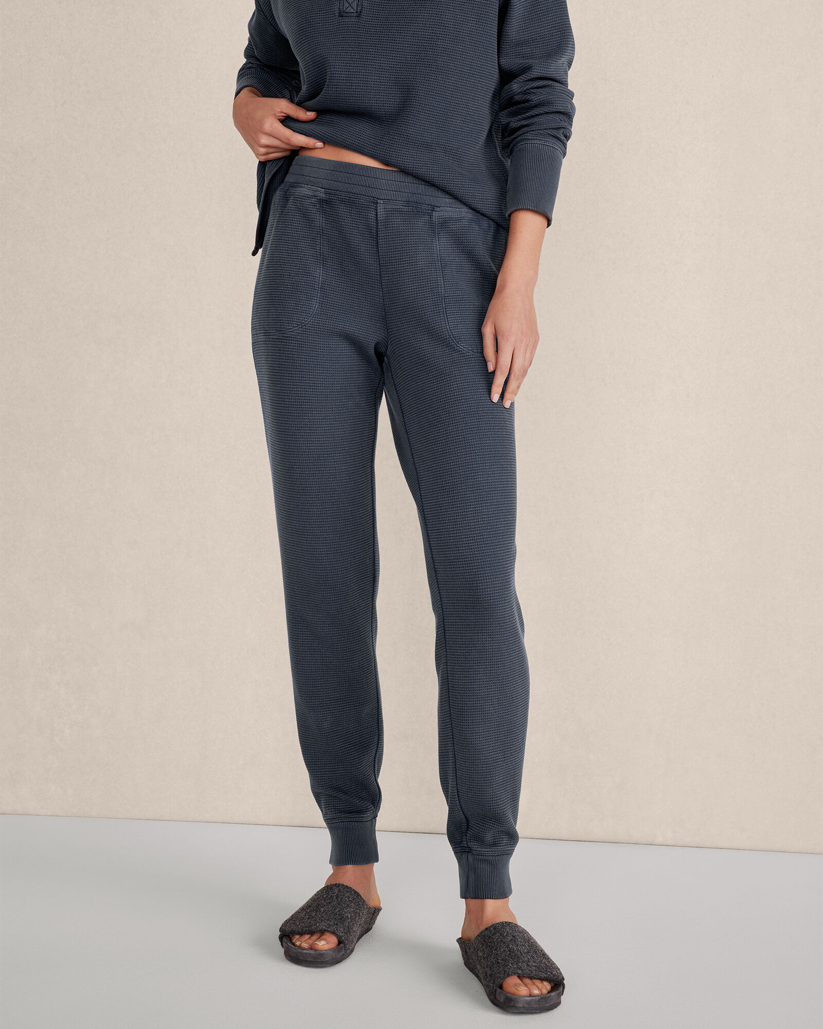 Waffle knit joggers hot sale