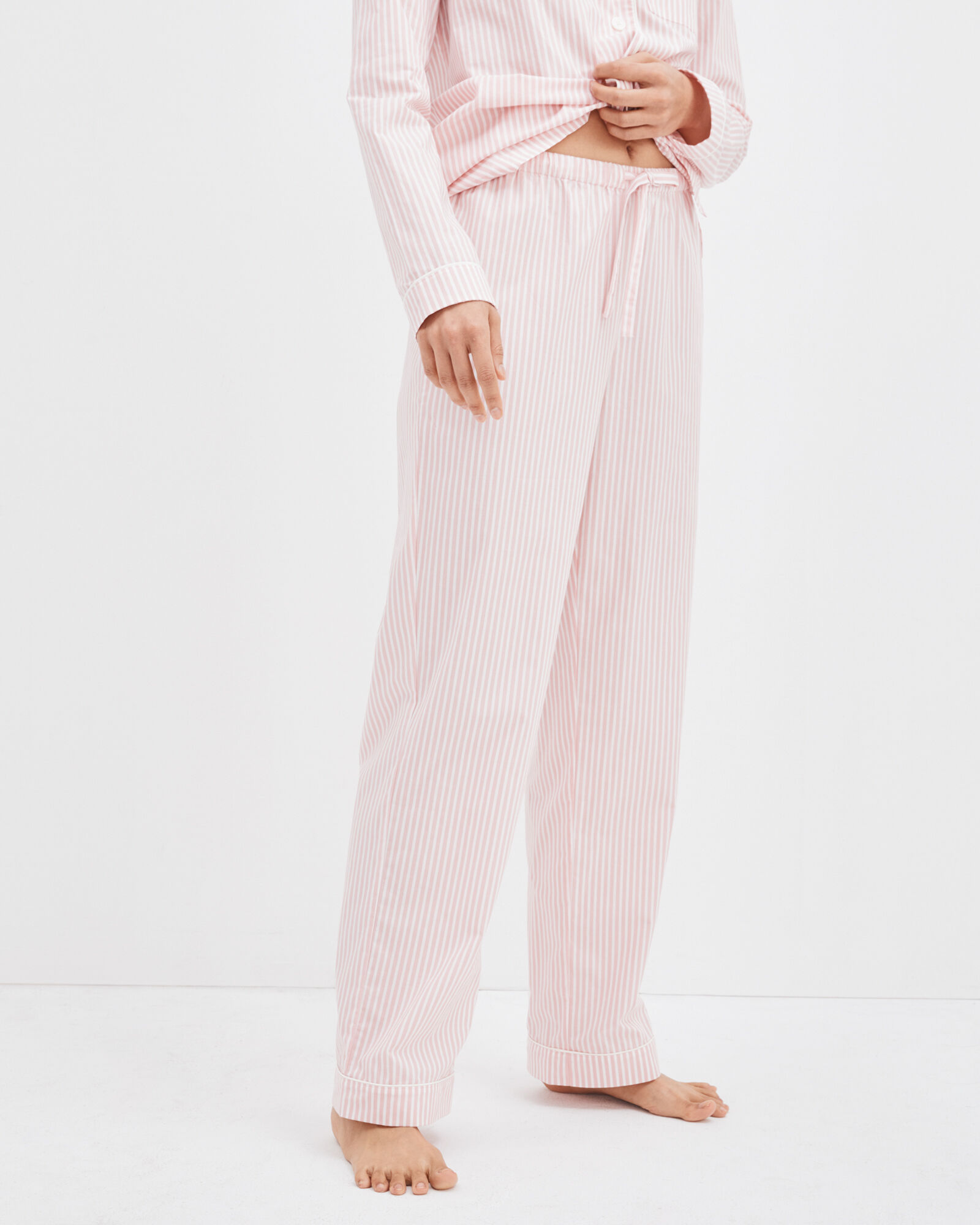 Organic Cotton Poplin Awning Stripe Sleep Pants Haven Well Within