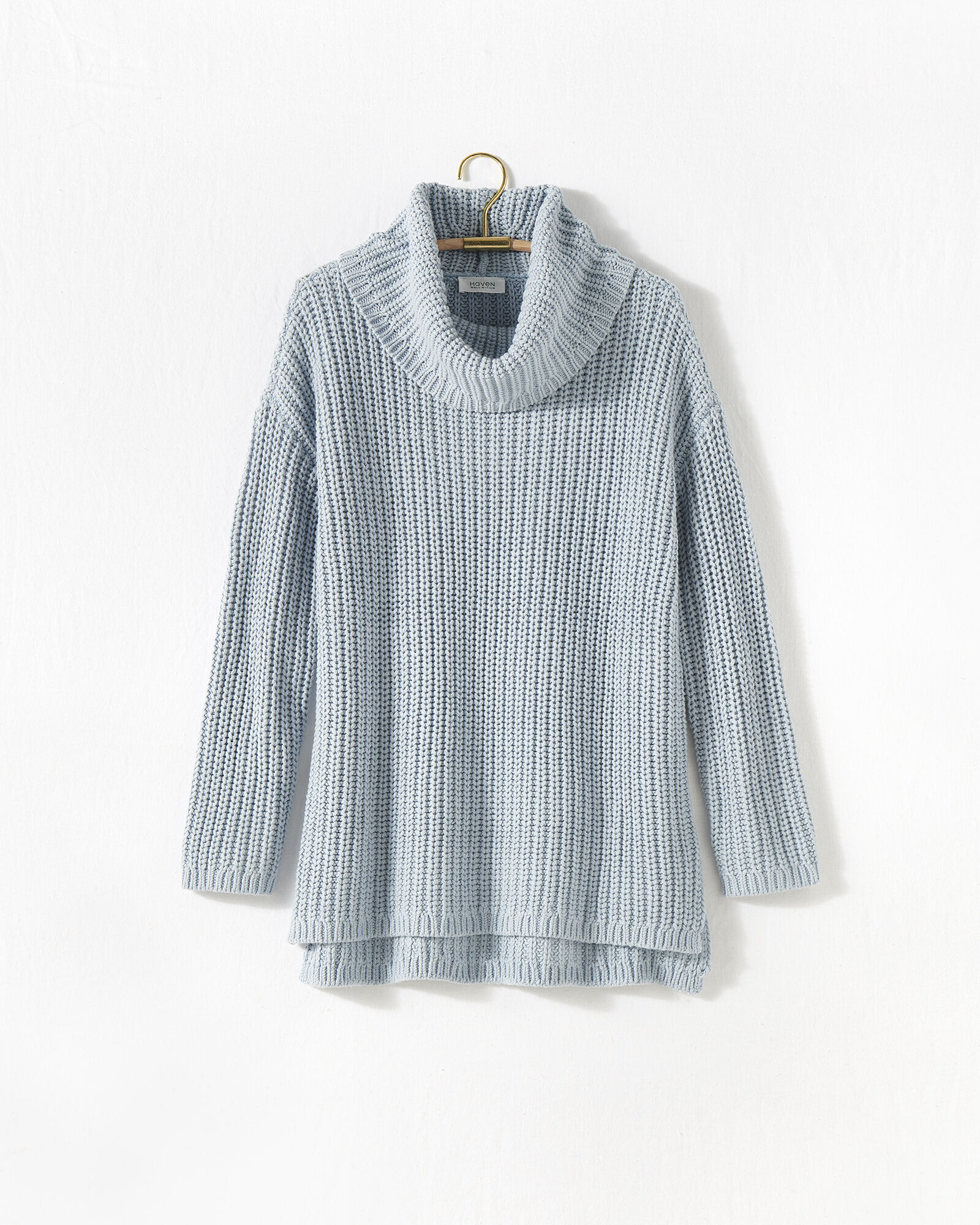 Funnel neck cotton sweater outlet