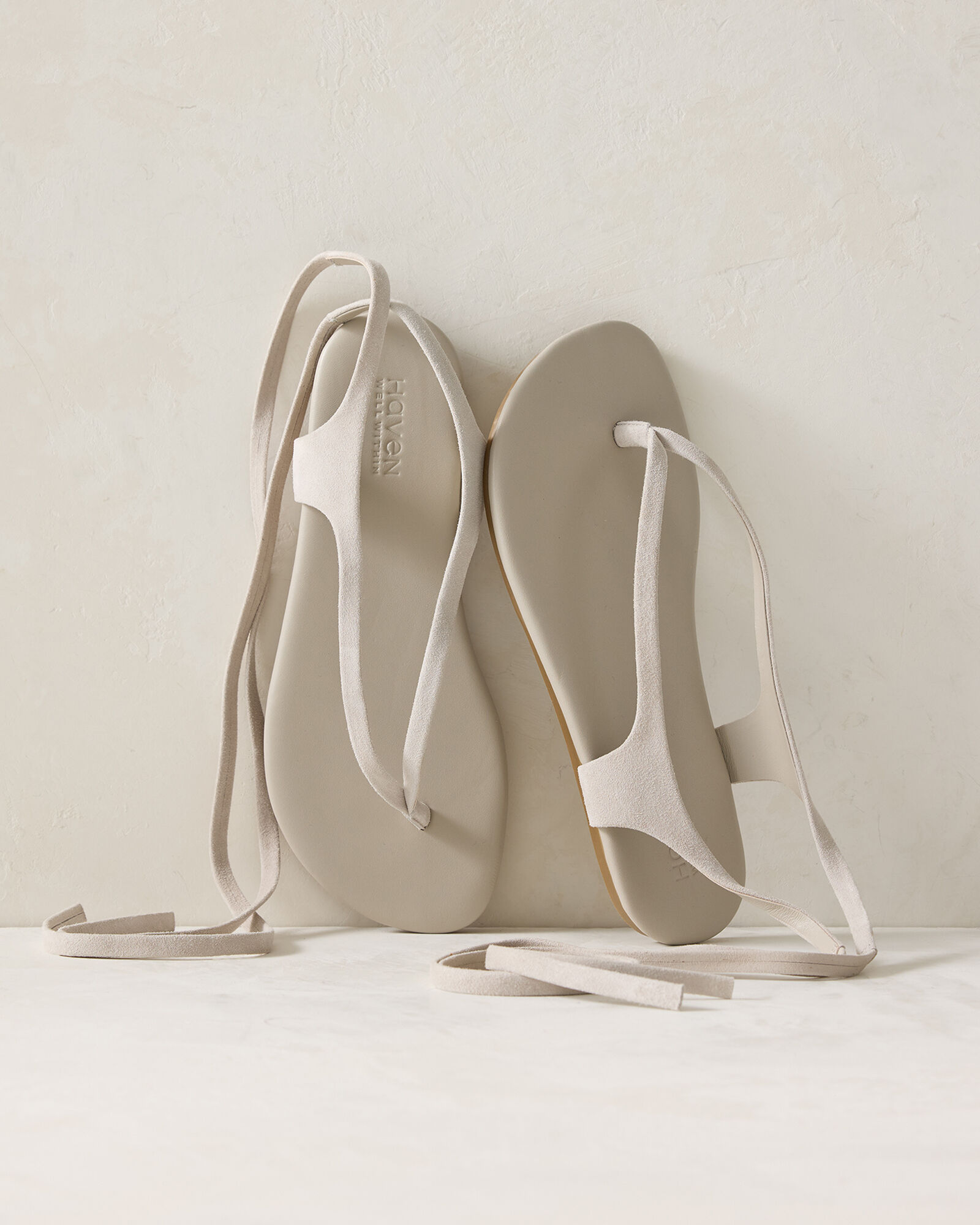 Suede Wrap-Up Thong Sandals