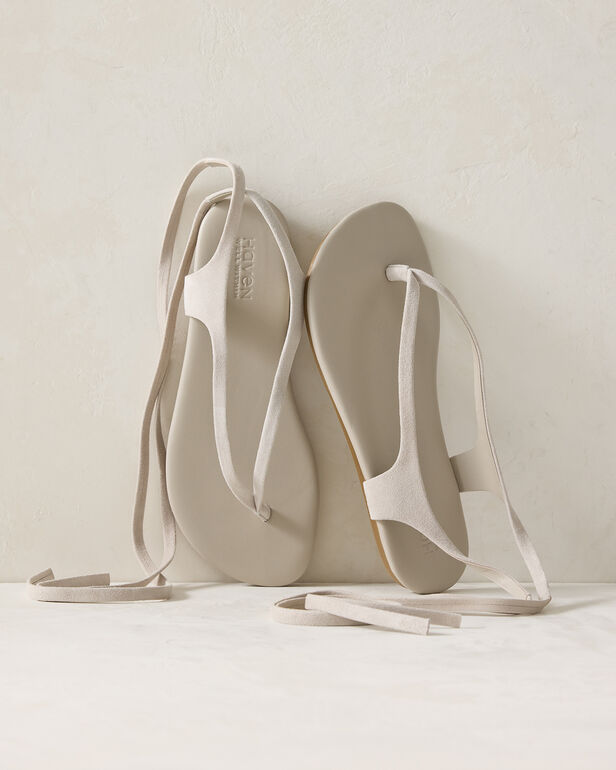 Suede Wrap-Up Thong Sandals
