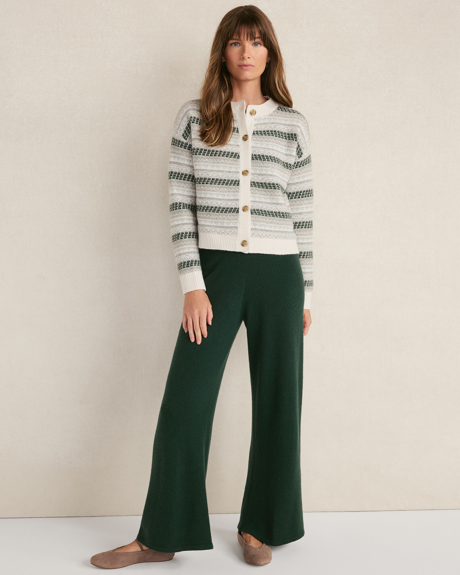 Wool Blend Fair Isle Cardigan