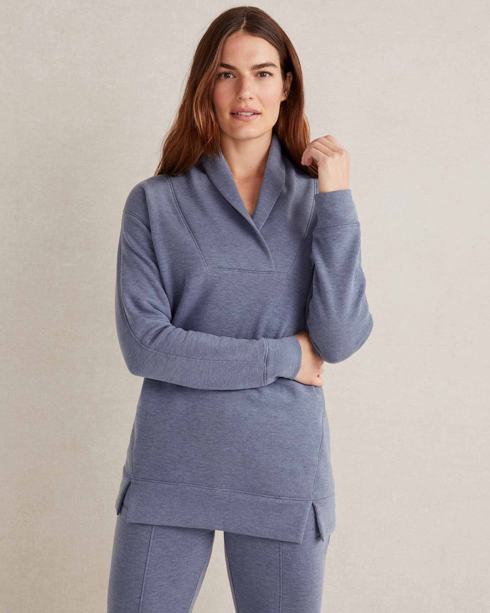 Fleece Shawl Collar Top