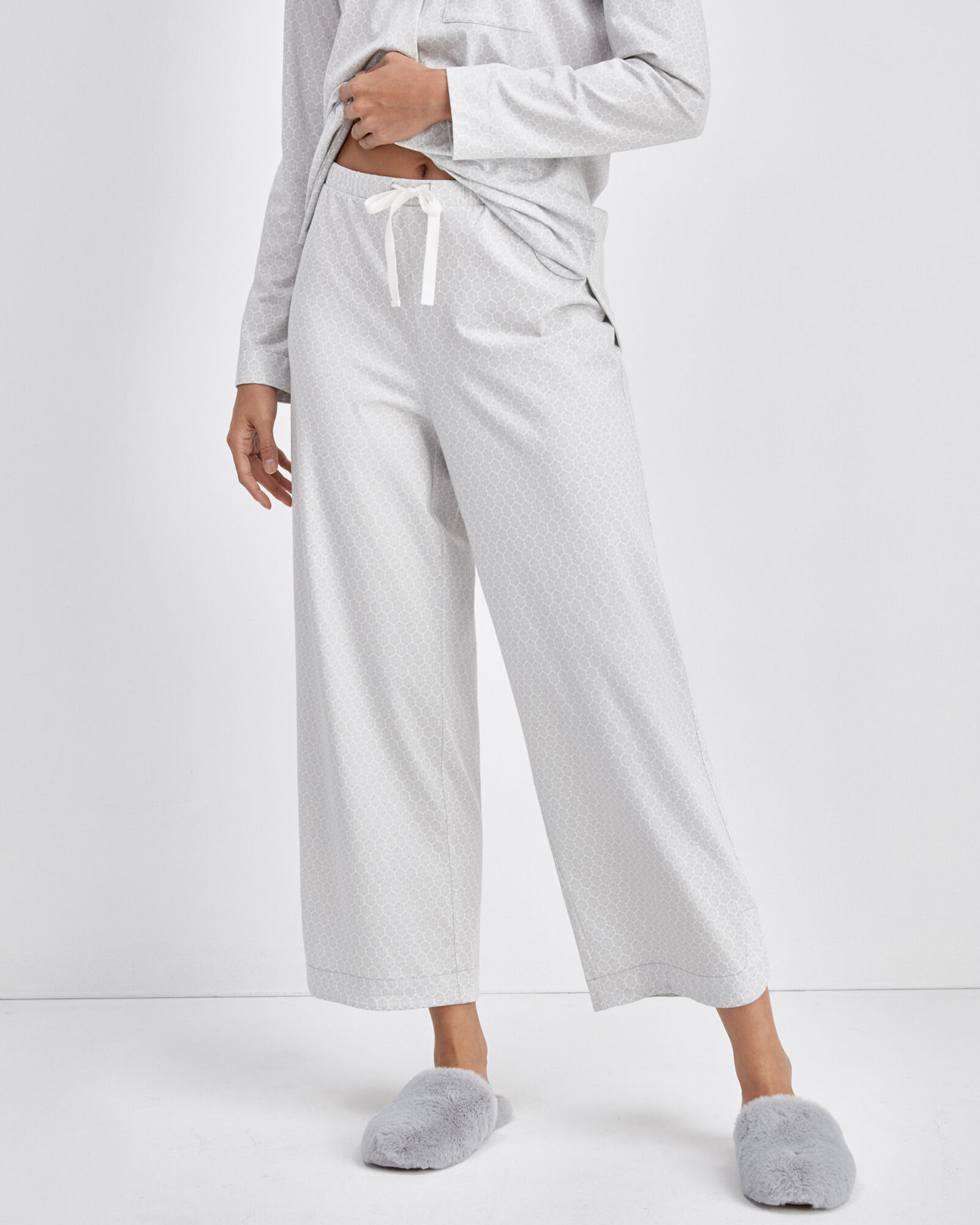 Organic Cotton Jersey Scallop Print Pajama Pants