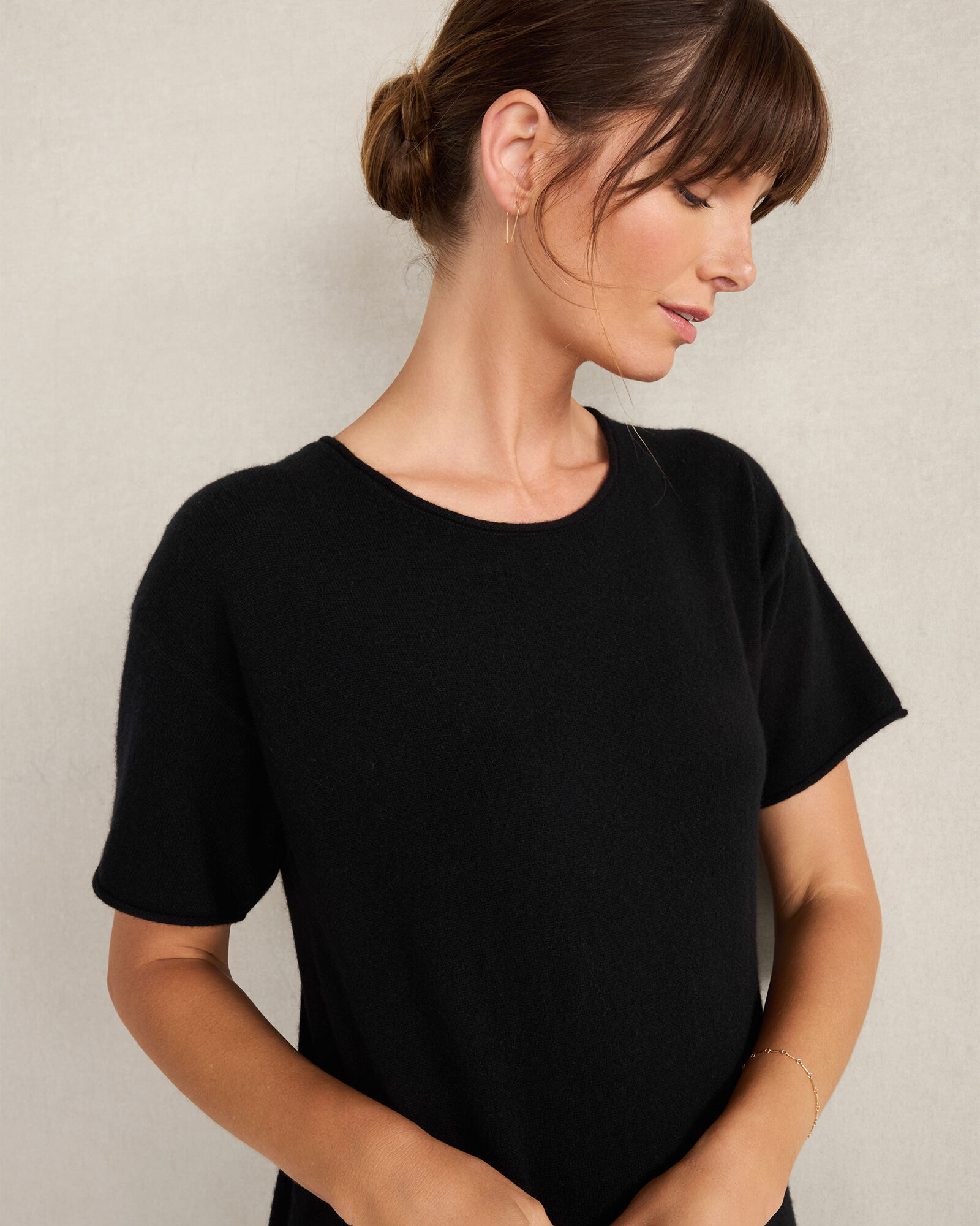 cashmere t shirt dress NAADAM Super Fine Cashmere T-Shirt Dress in Black - S