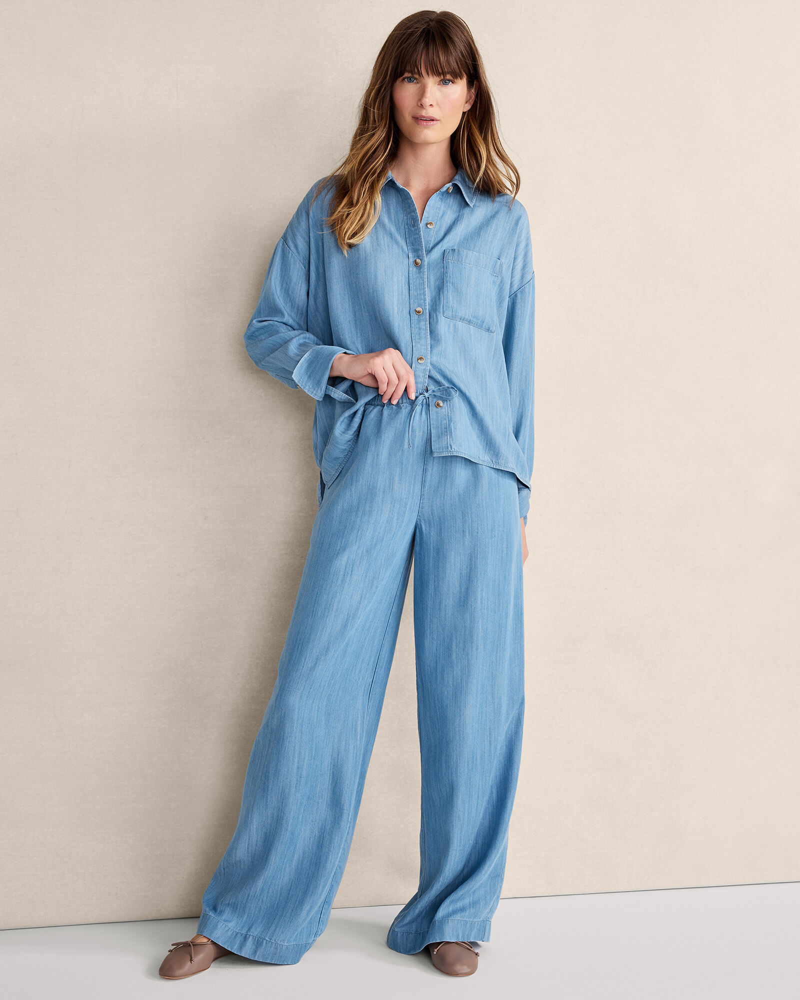 Chambray Drawstring Pants | Haven Well Within