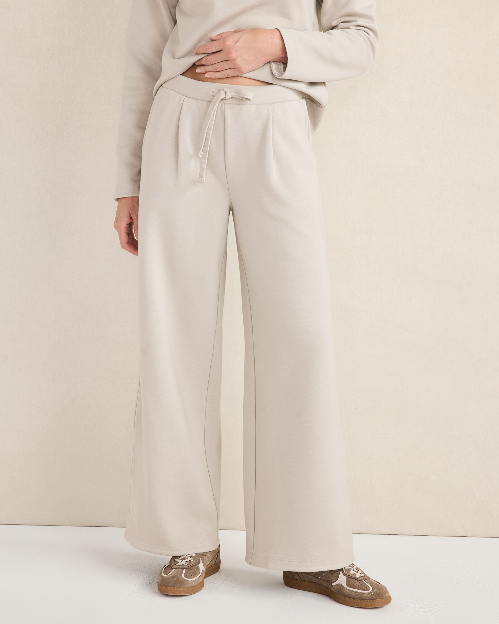 Soft-Brushed Fleece Wide Leg Pants