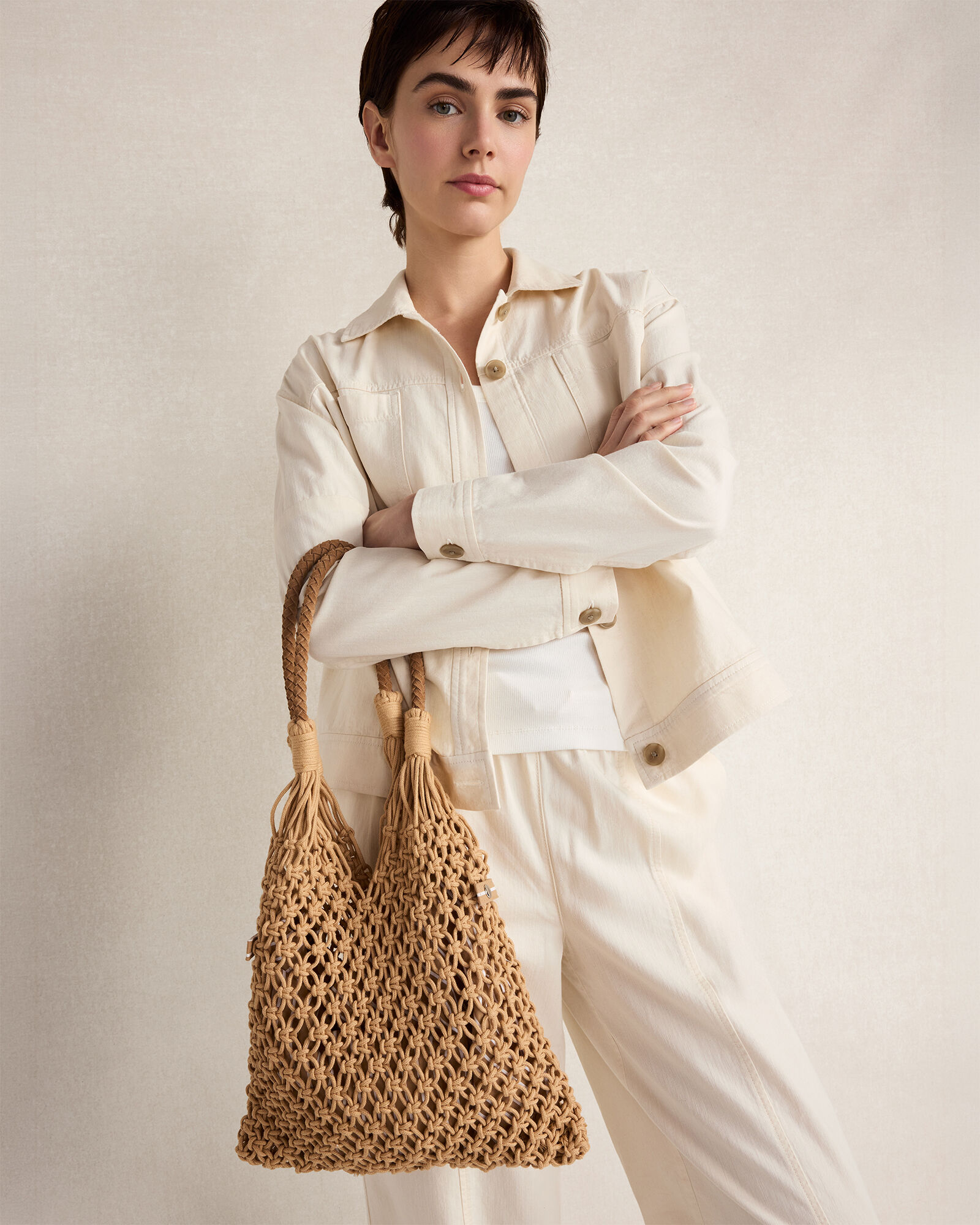 Rope and Suede Tote