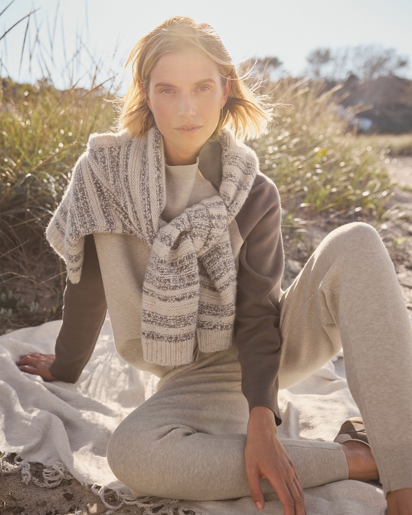 Cashmere Striped Crewneck