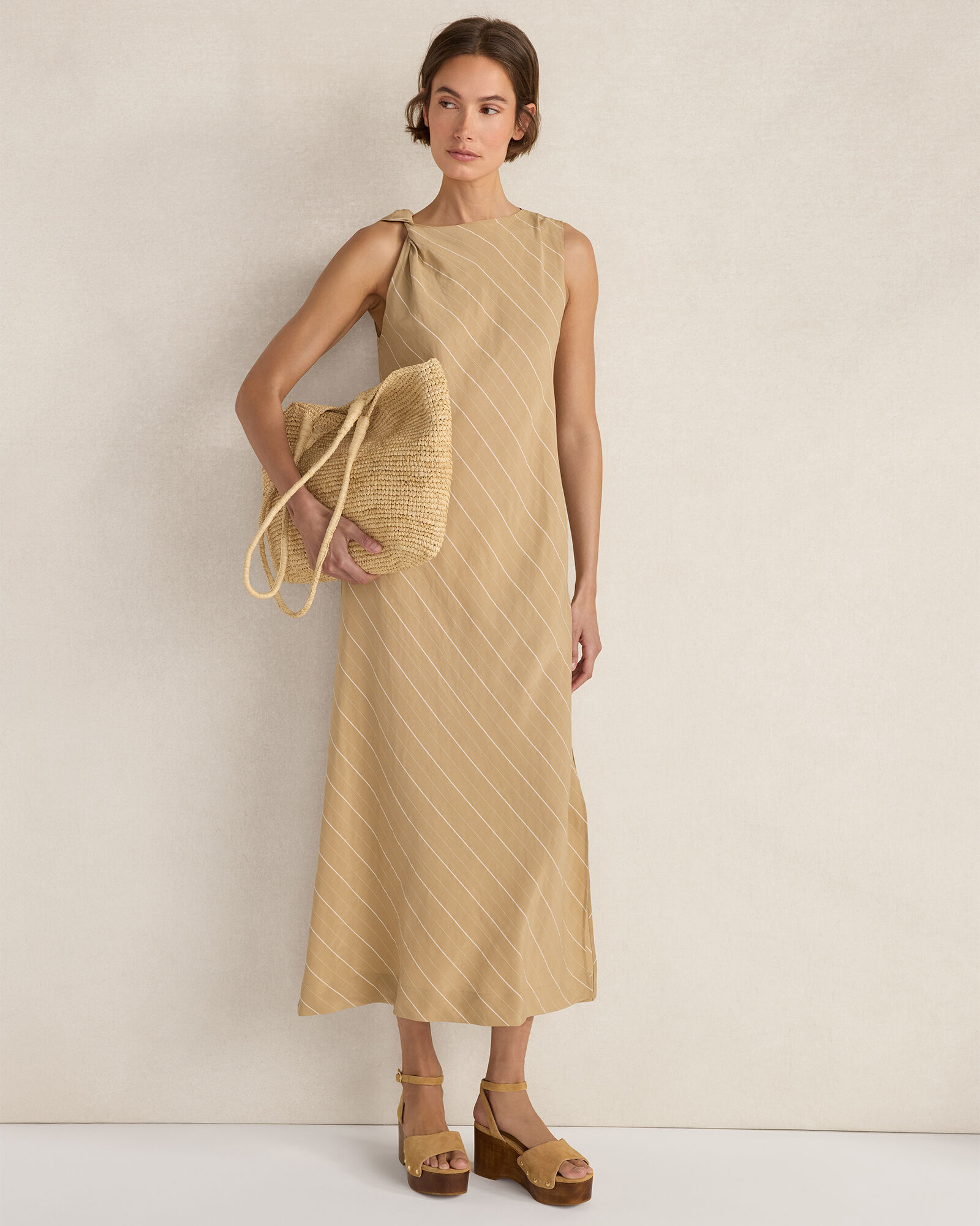 Silky Linen Blend Maxi Dress