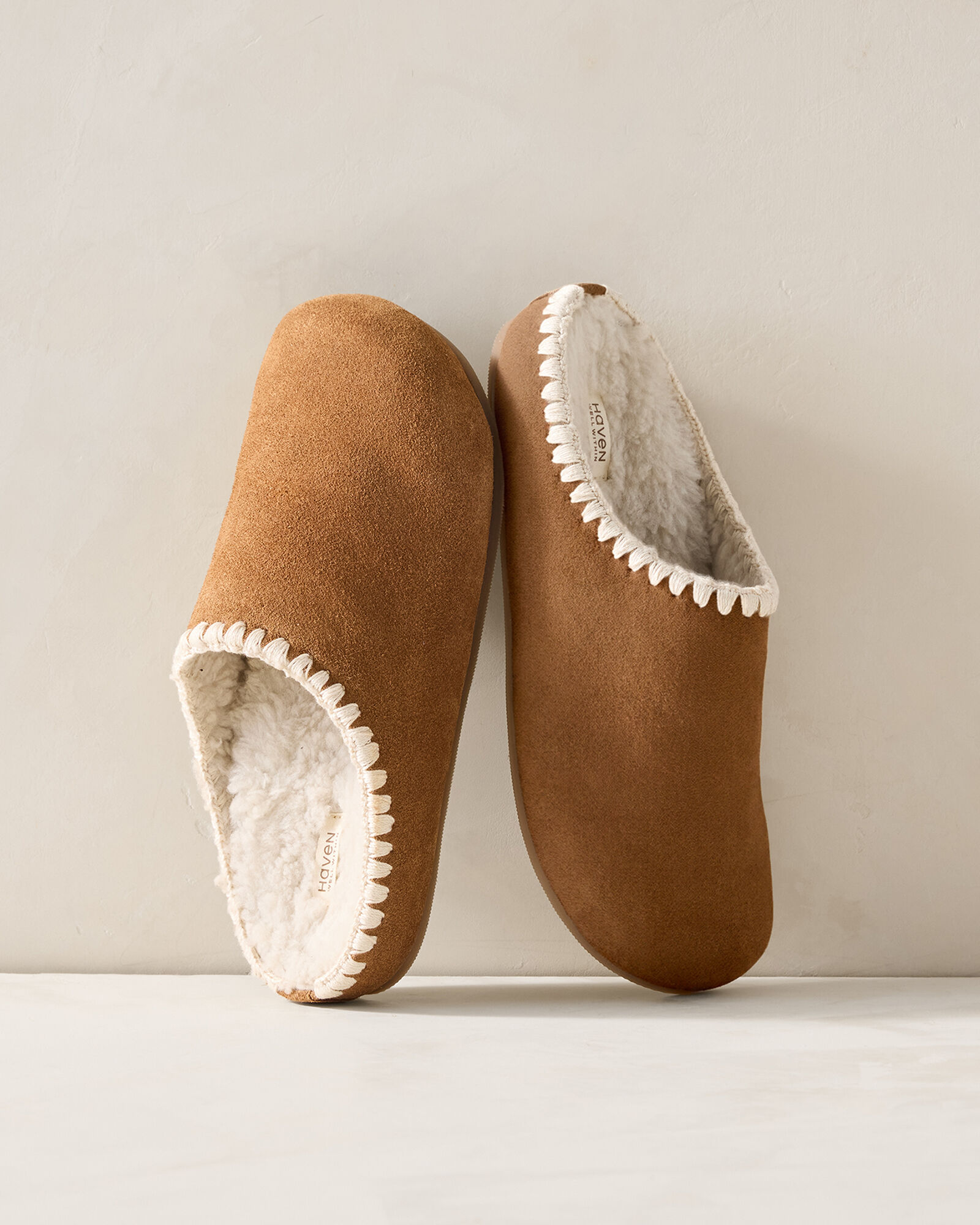 Suede Blanket Stitch Clogs