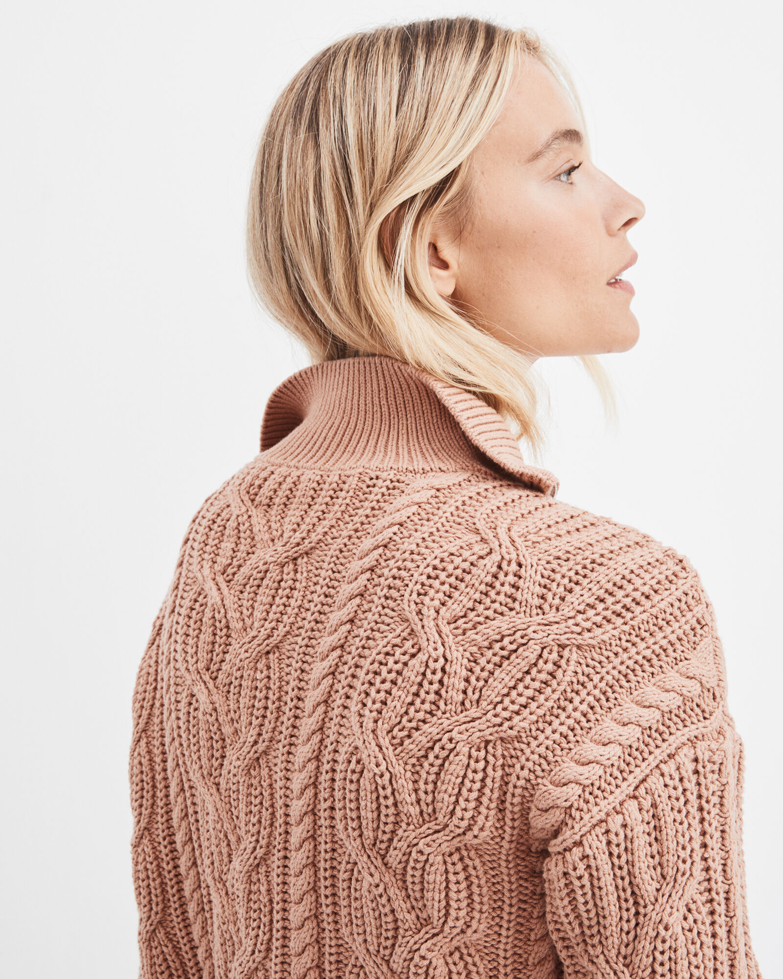 Cable Knit Half-Zip Sweater | Haven Well Within