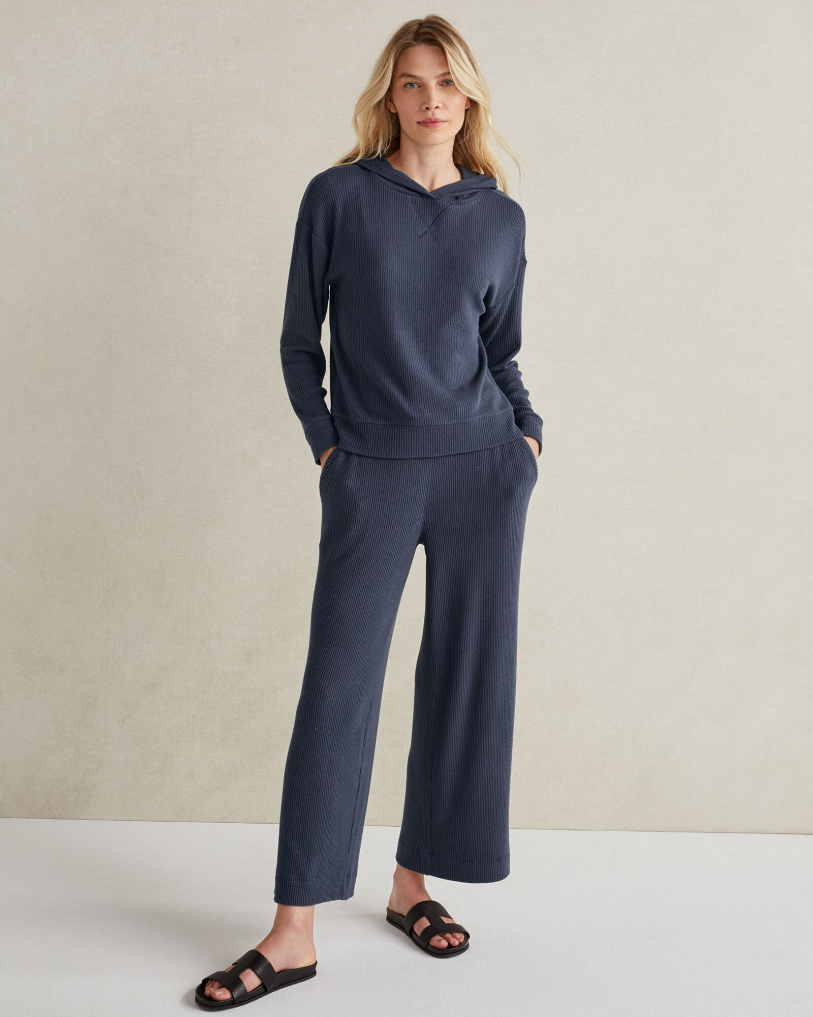 Brushed Rib Knit Hoodie Haven Well Within