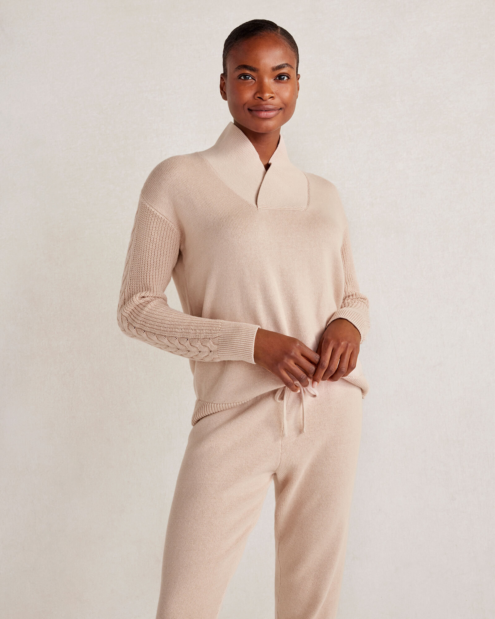 Organic Cotton Cashmere Shawl Collar Sweater Haven Well Within