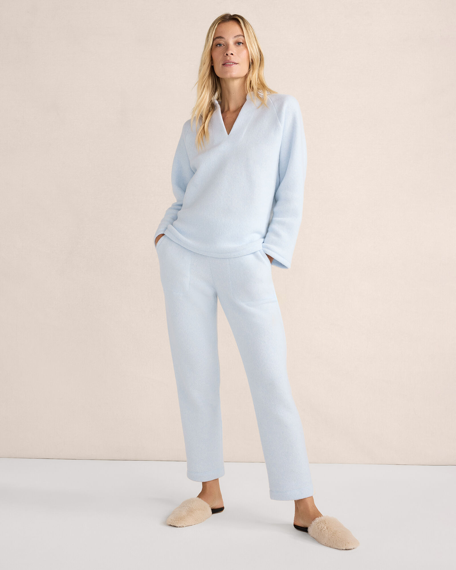 Comfort Fleece Notch-Neck Pullover | Haven Well Within