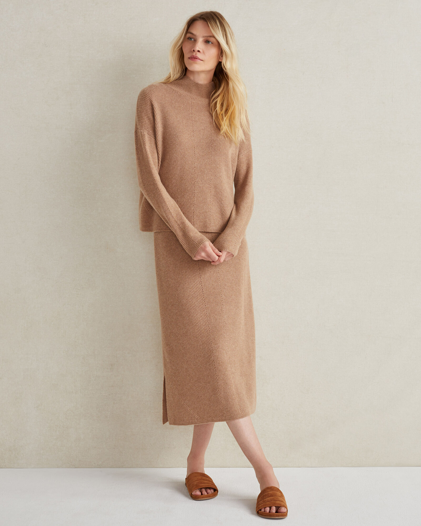 スカート VIVIAN CASHMERE SKIRT Women's Cashmere Midi Skirt | MaisonCashmere
